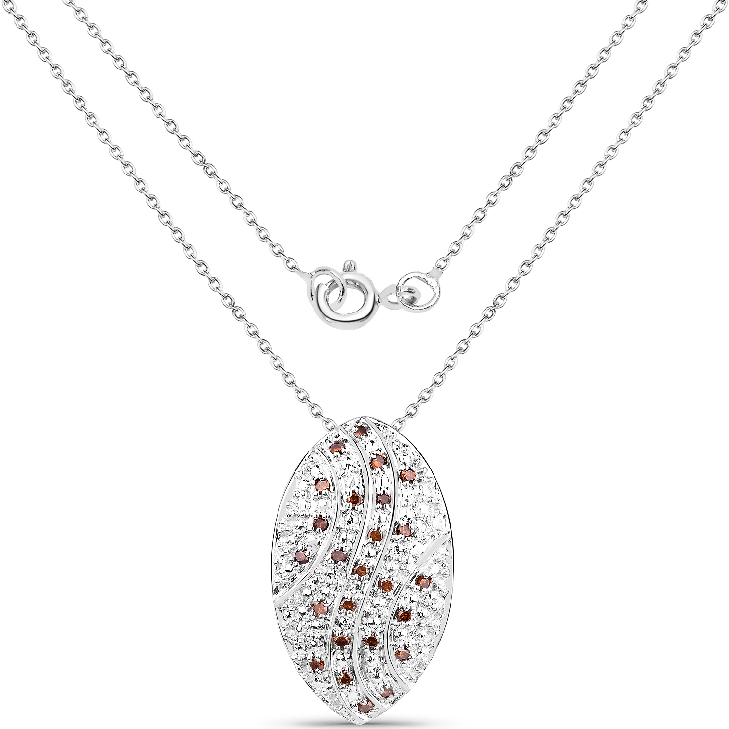 0.20 Carat Genuine Red Diamond .925 Sterling Silver Pendant