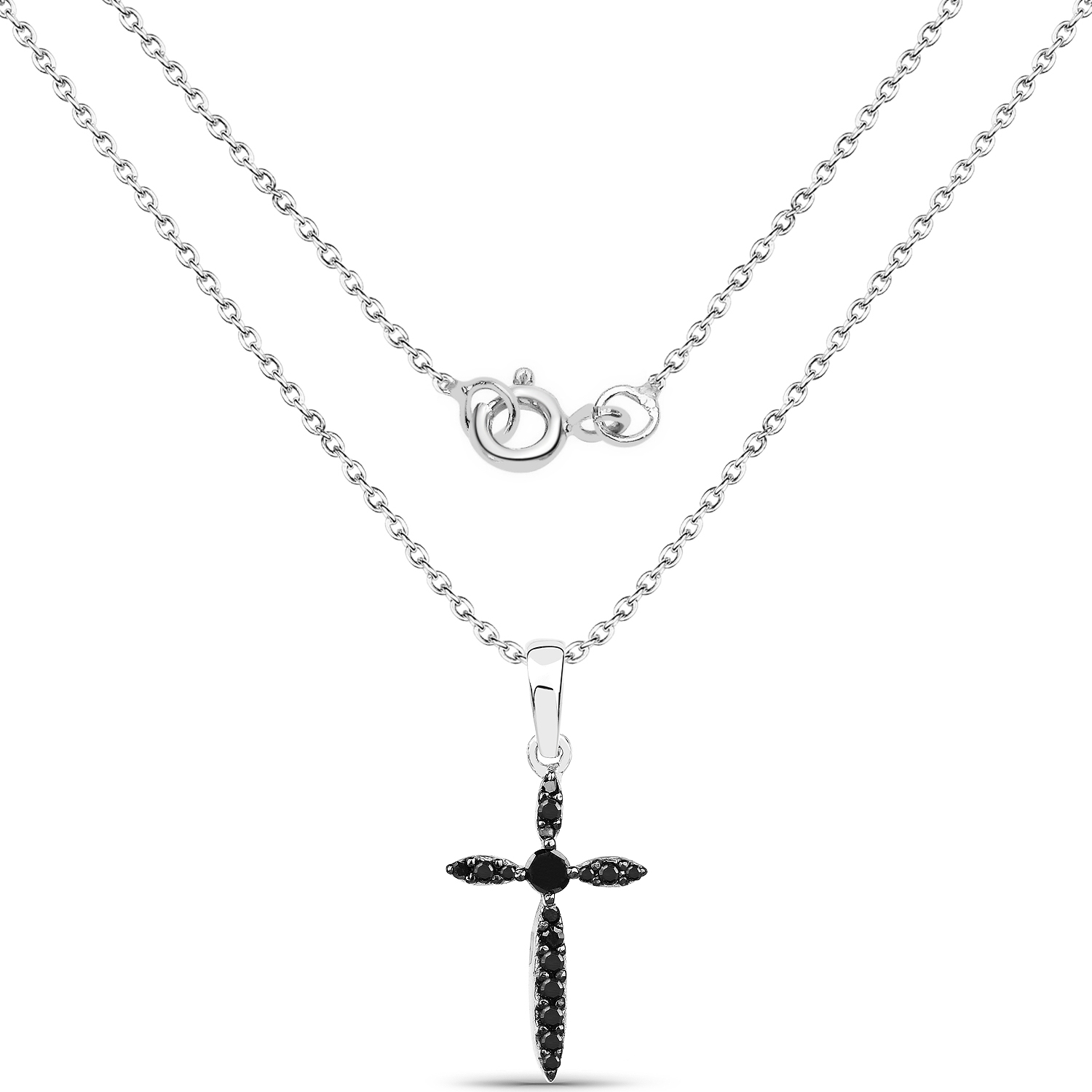 0.20 Carat Genuine Black Diamond .925 Sterling Silver Pendant