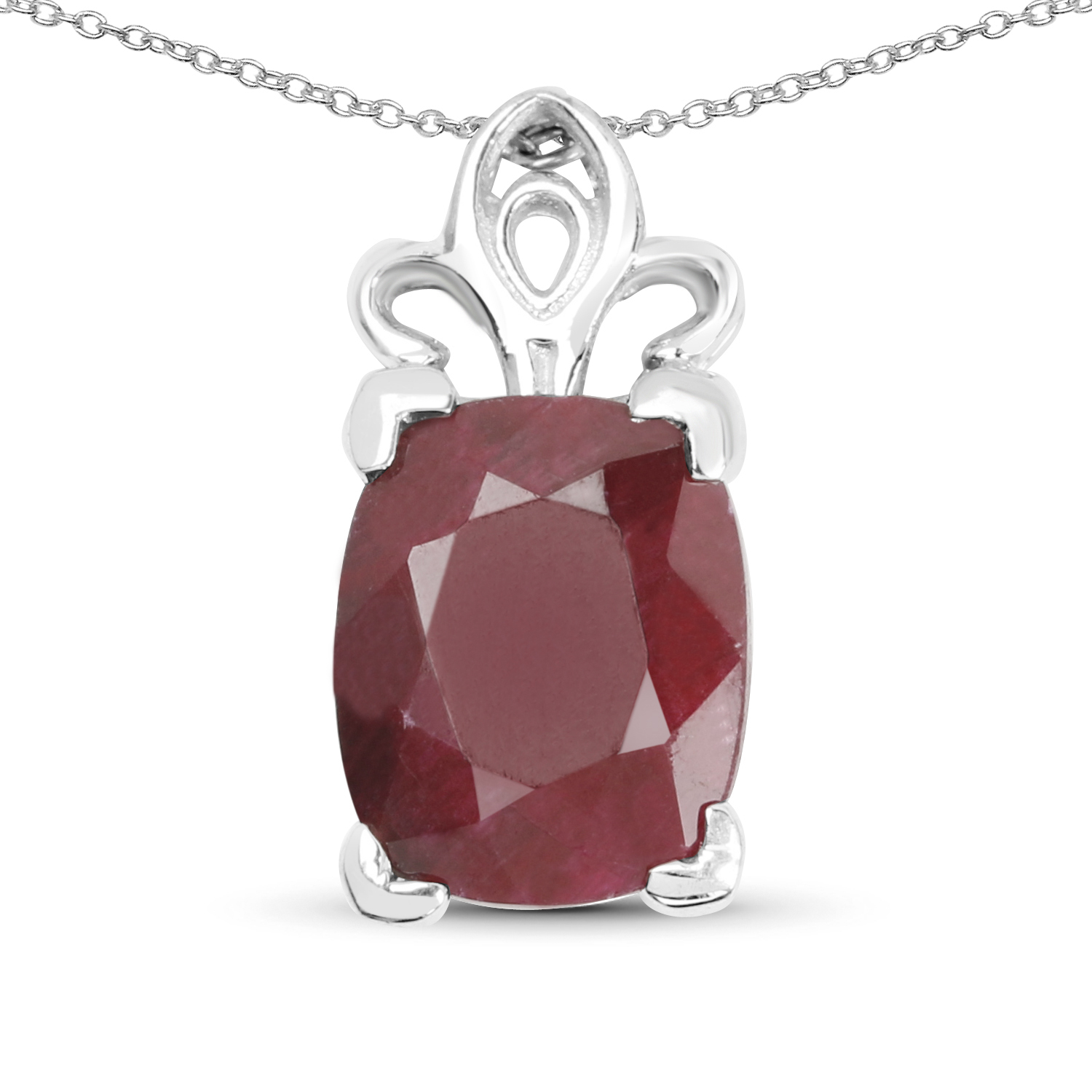 5.21 Carat Genuine Ruby .925 Sterling Silver Pendant