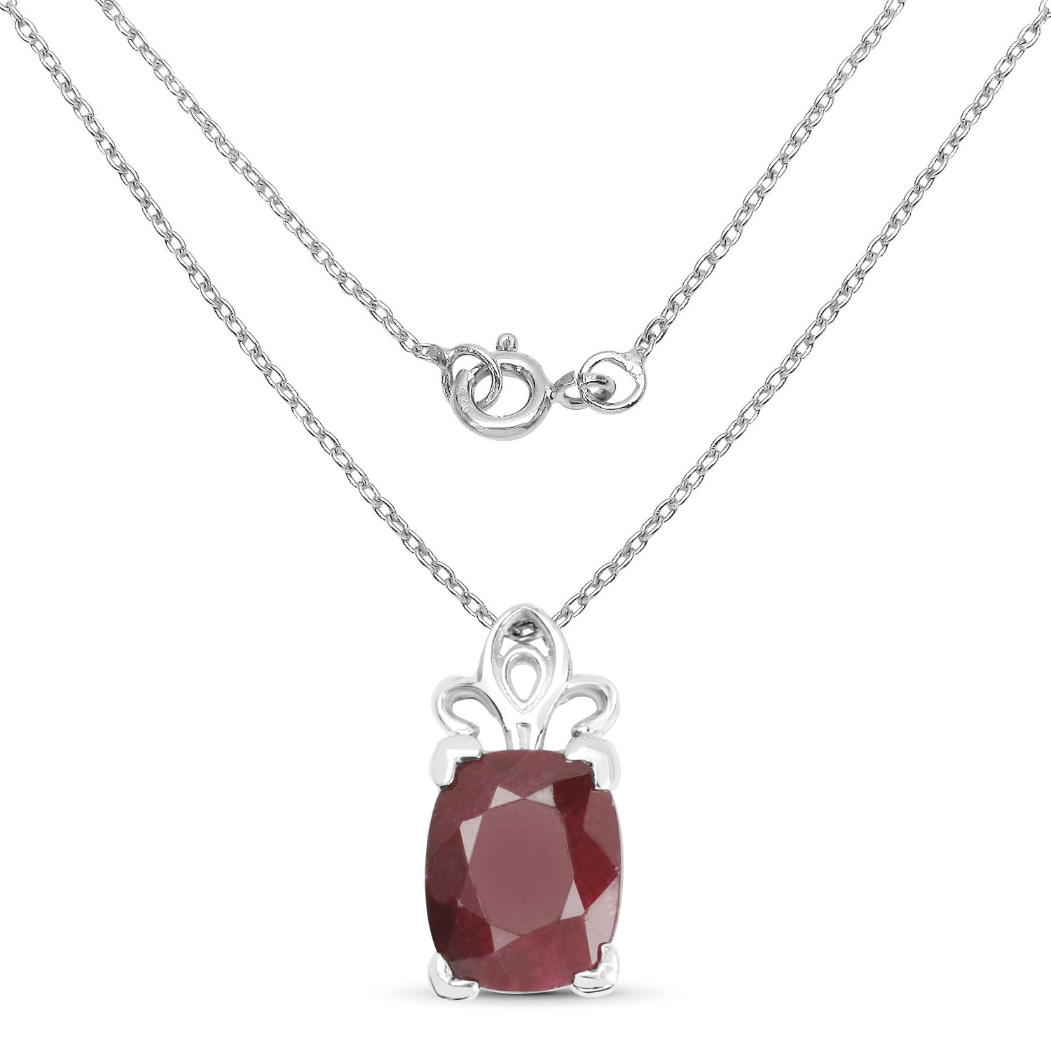 5.21 Carat Genuine Ruby .925 Sterling Silver Pendant