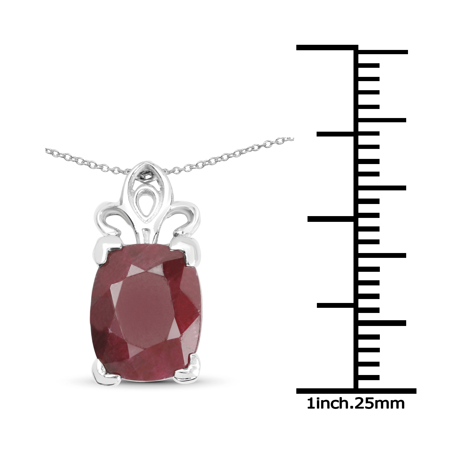 5.21 Carat Genuine Ruby .925 Sterling Silver Pendant