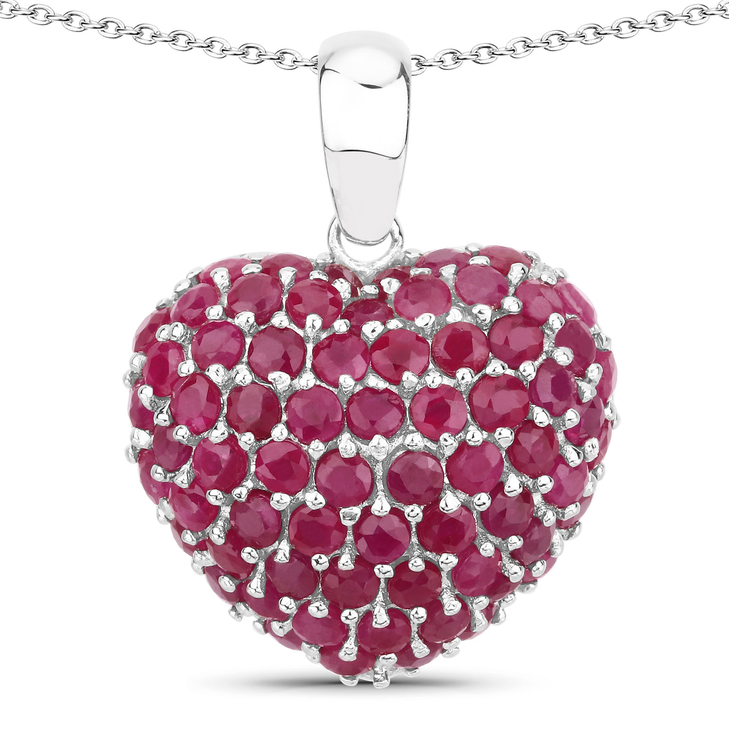 8.58 Carat Genuine Ruby .925 Sterling Silver Pendant