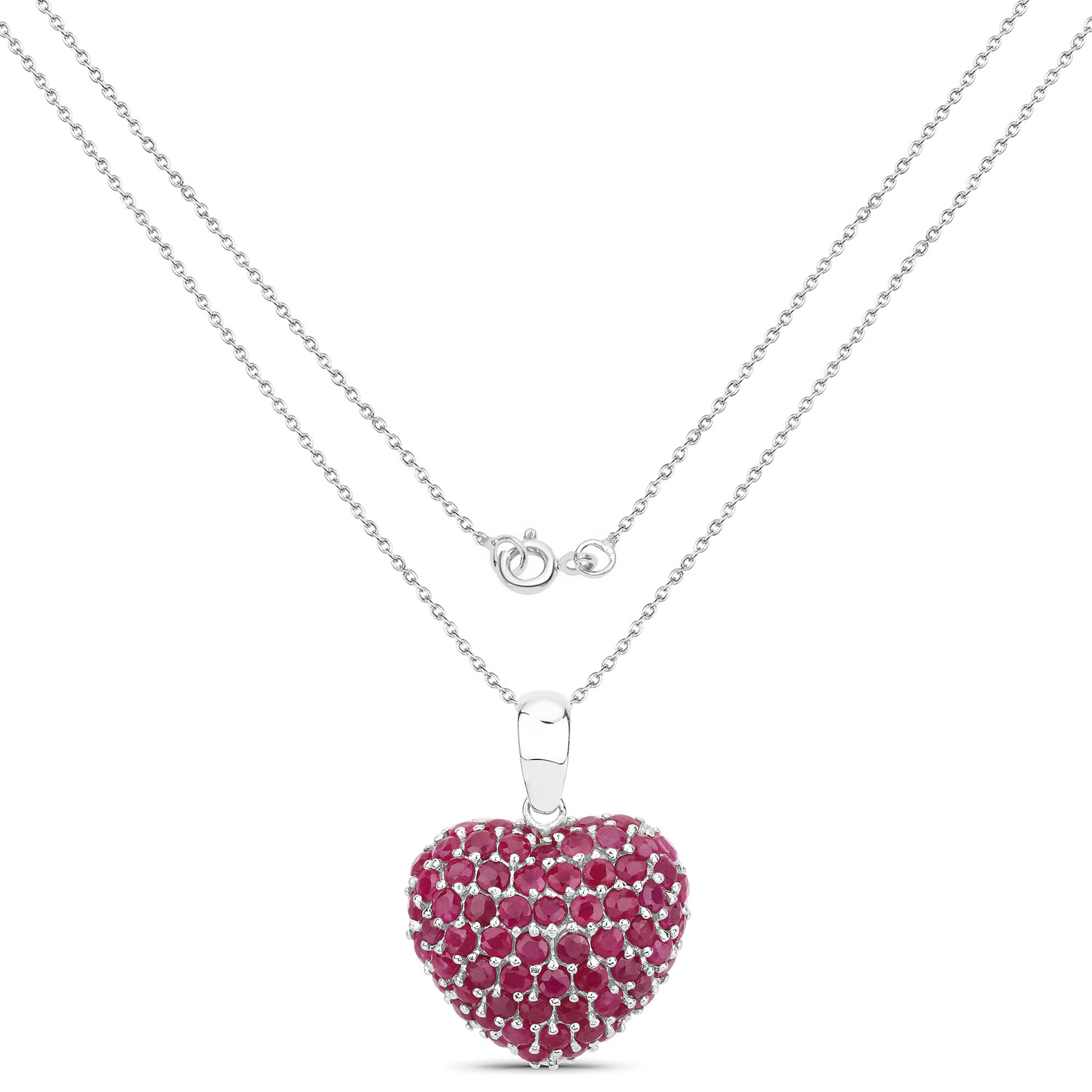 8.58 Carat Genuine Ruby .925 Sterling Silver Pendant