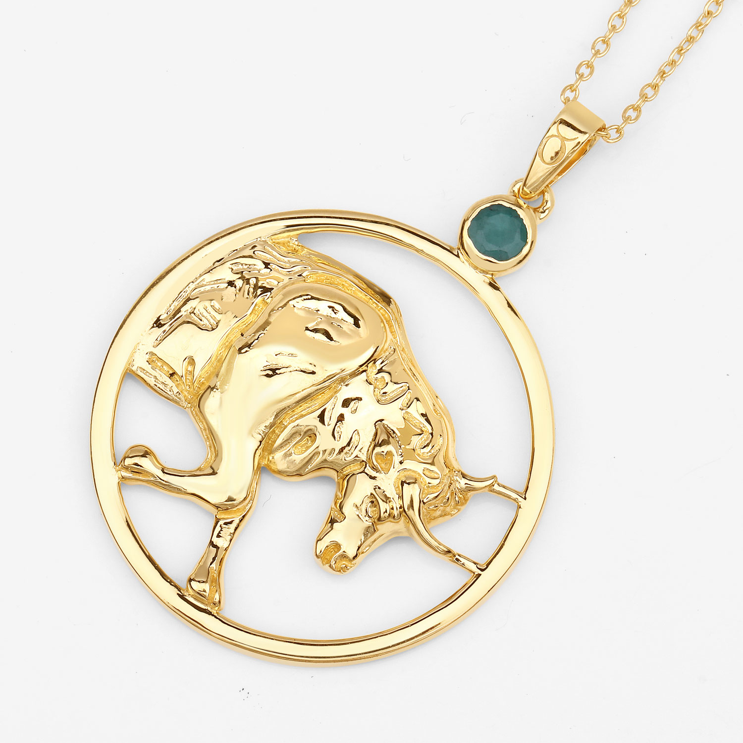 0.23 Carat Genuine Emerald .925 Sterling Silver Pendant