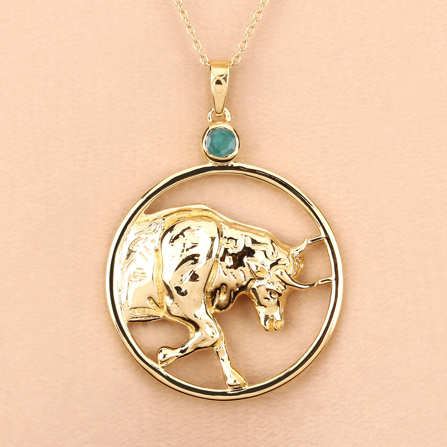 0.23 Carat Genuine Emerald .925 Sterling Silver Pendant