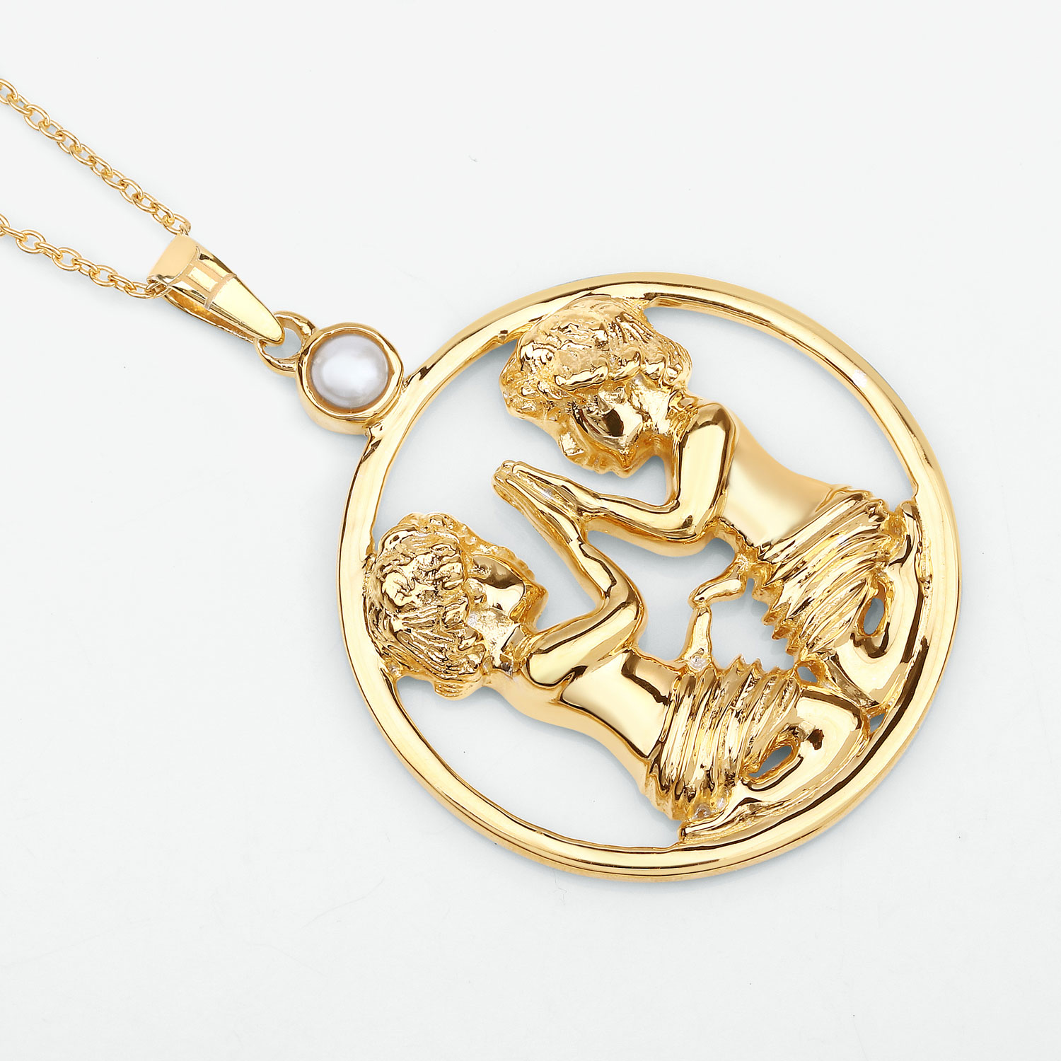 0.45 Carat Genuine Pearl .925 Sterling Silver Pendant