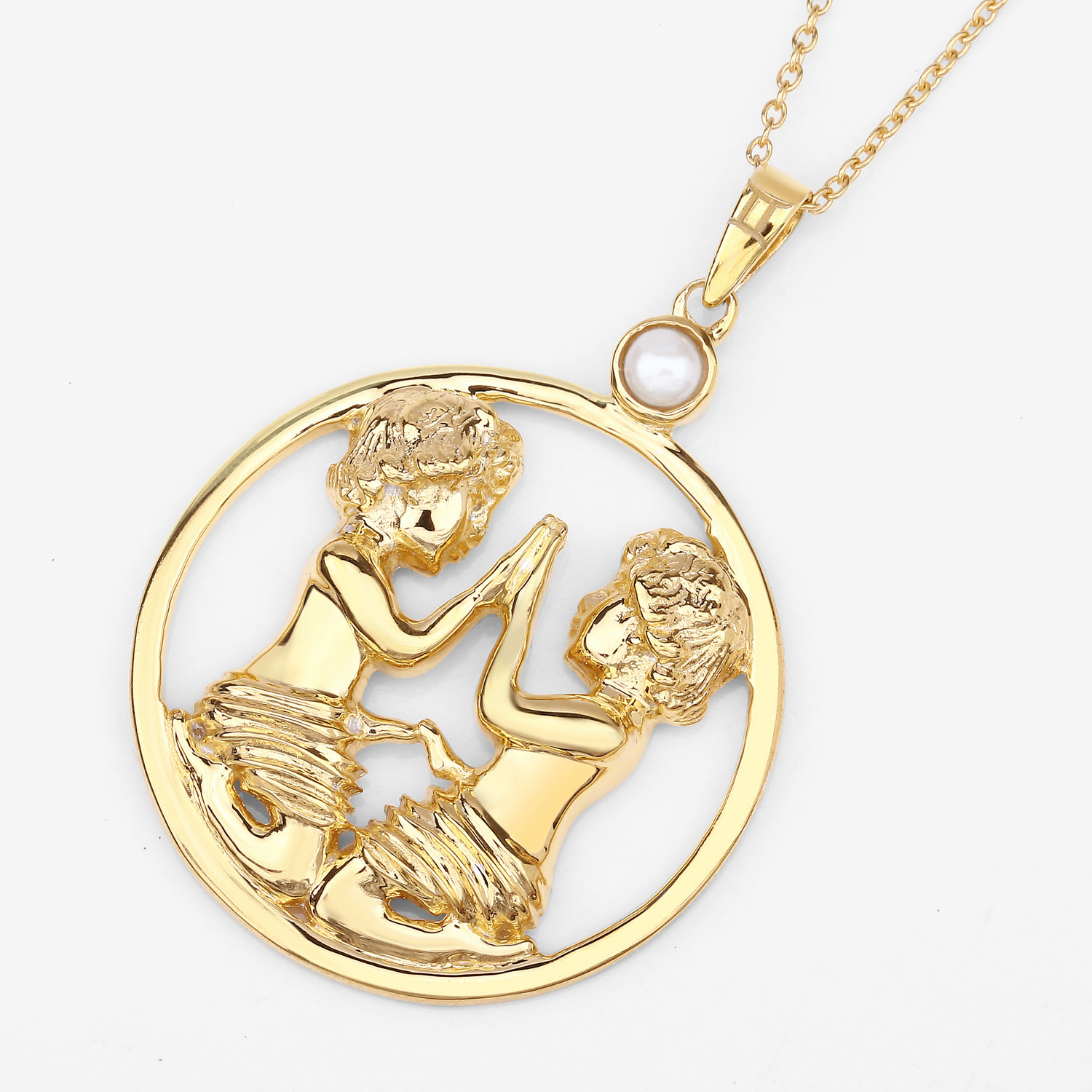 0.45 Carat Genuine Pearl .925 Sterling Silver Pendant