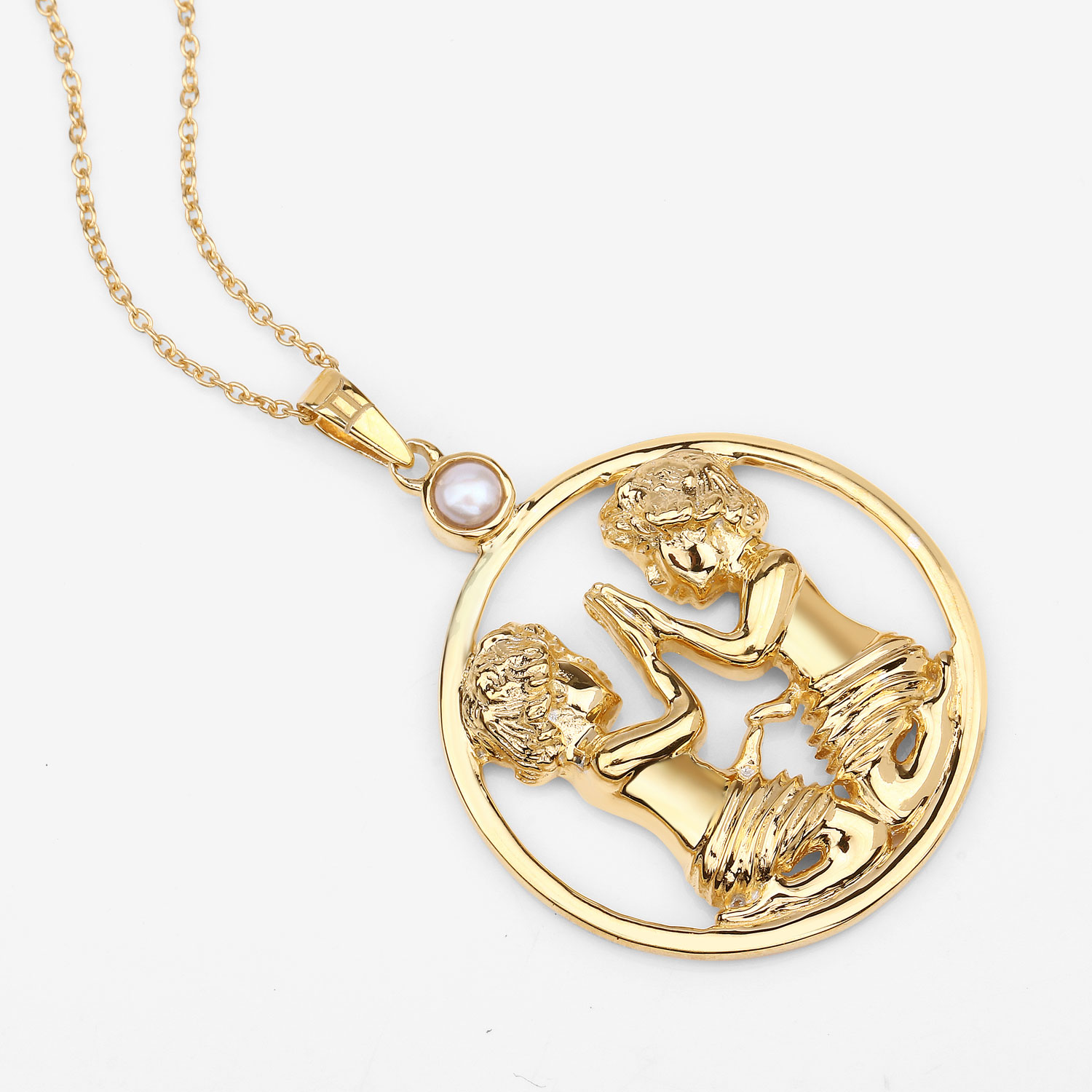 0.45 Carat Genuine Pearl .925 Sterling Silver Pendant