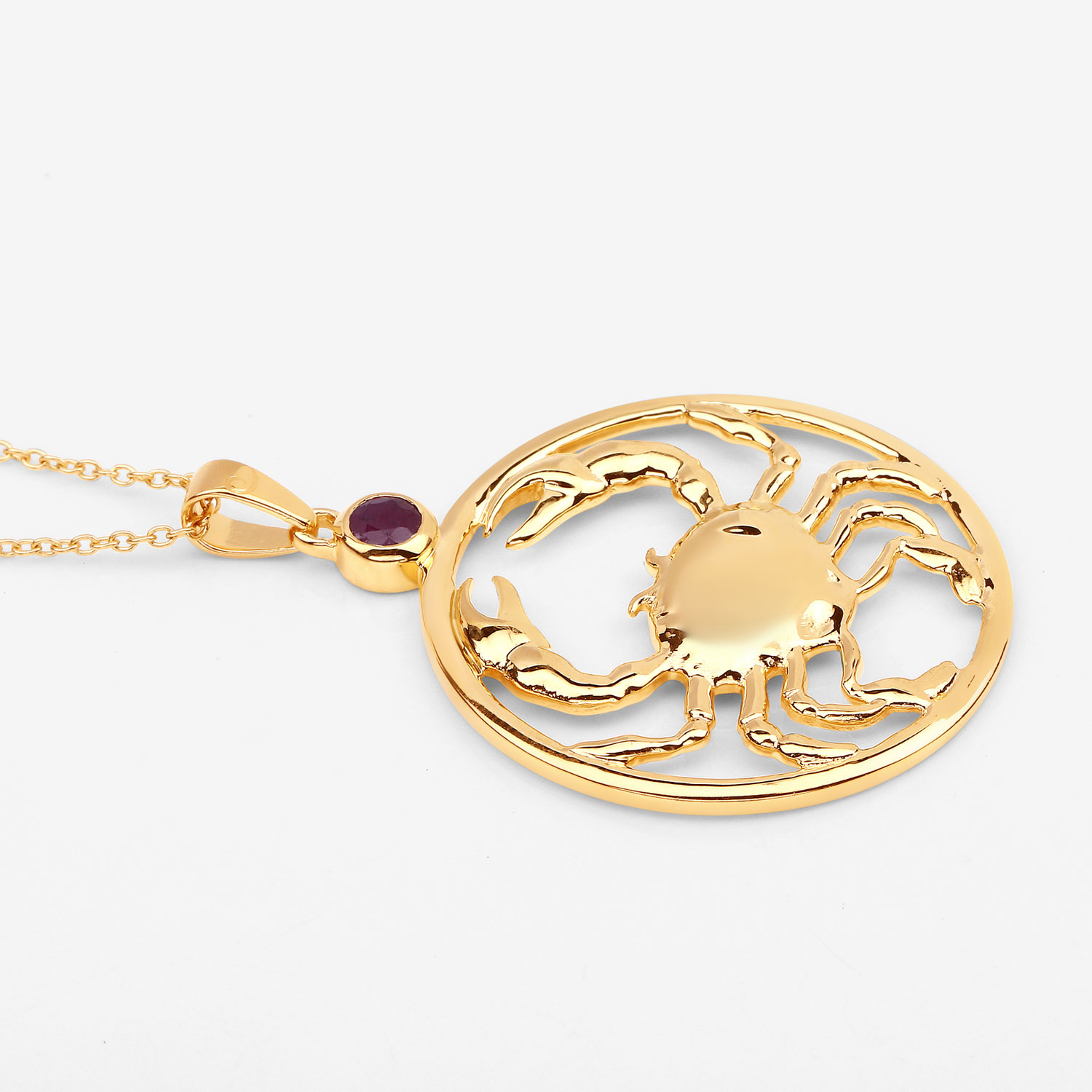 0.33 Carat Genuine Ruby .925 Sterling Silver Pendant