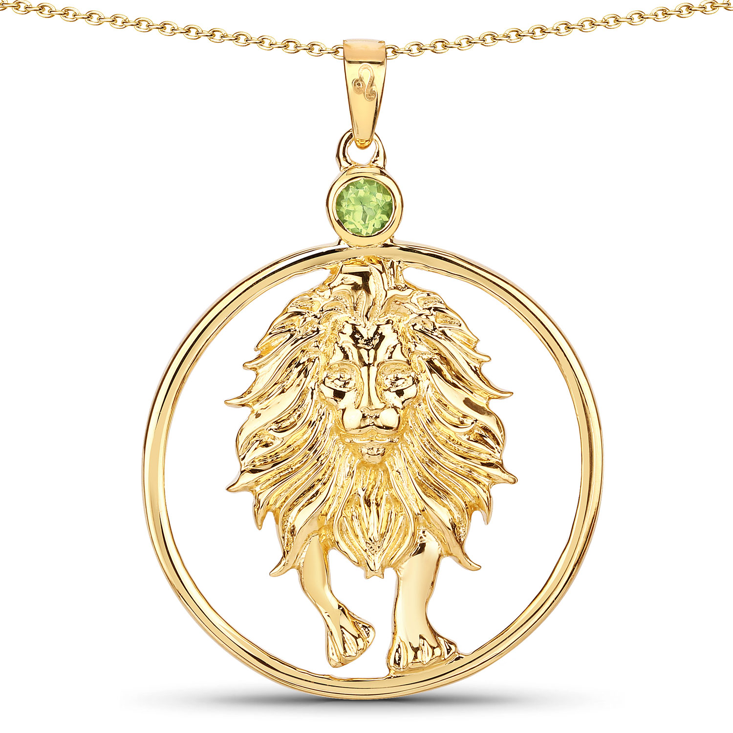 0.24 Carat Genuine Peridot .925 Sterling Silver Pendant