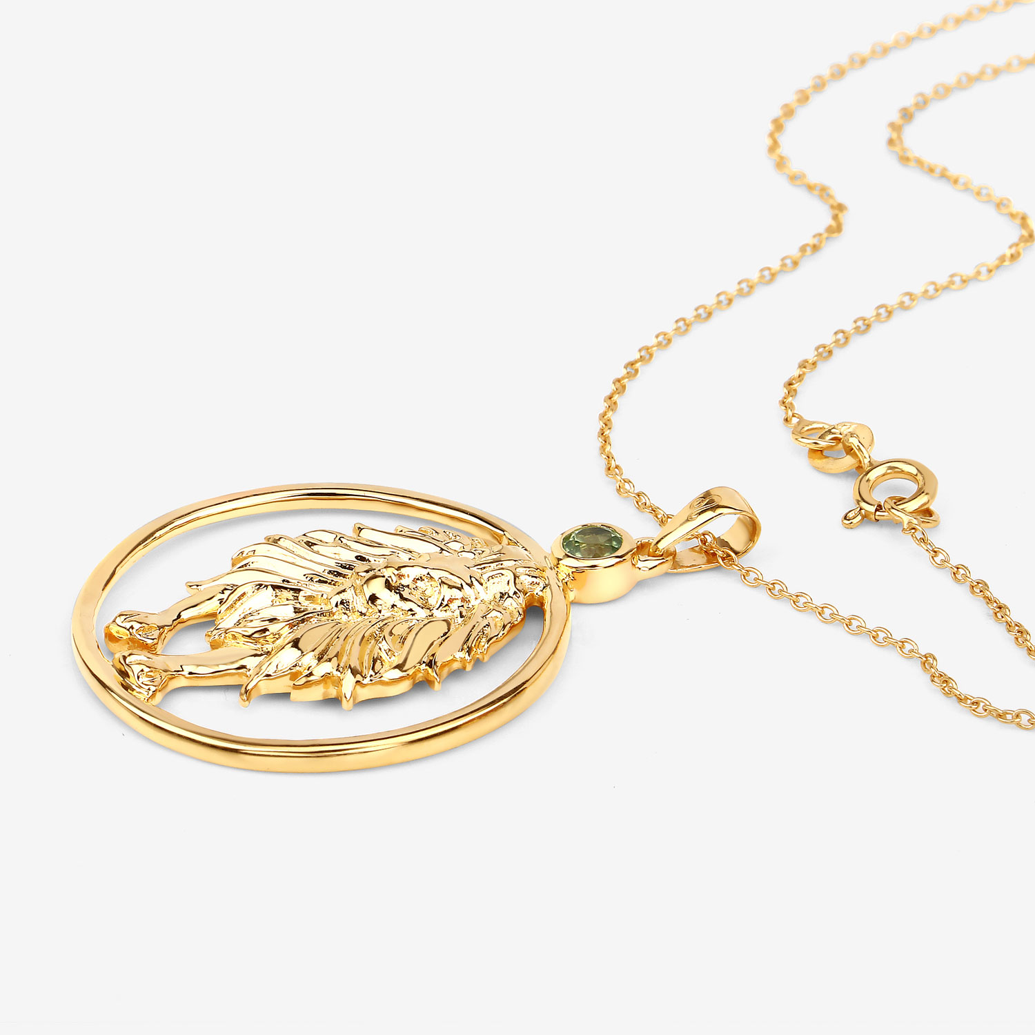 0.24 Carat Genuine Peridot .925 Sterling Silver Pendant