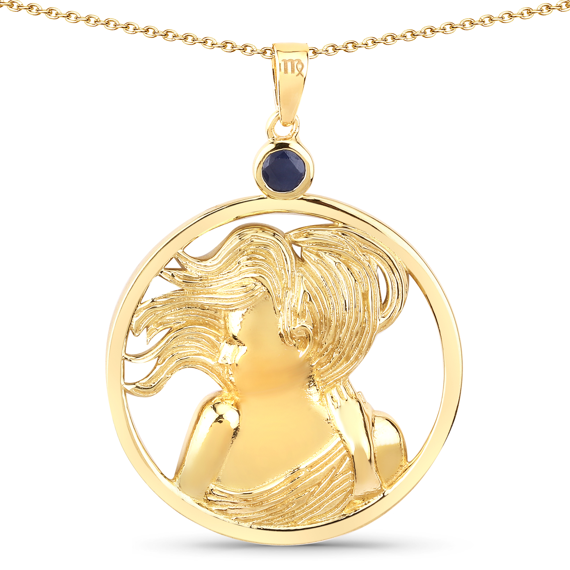 0.27 Carat Genuine Blue Sapphire .925 Sterling Silver Pendant