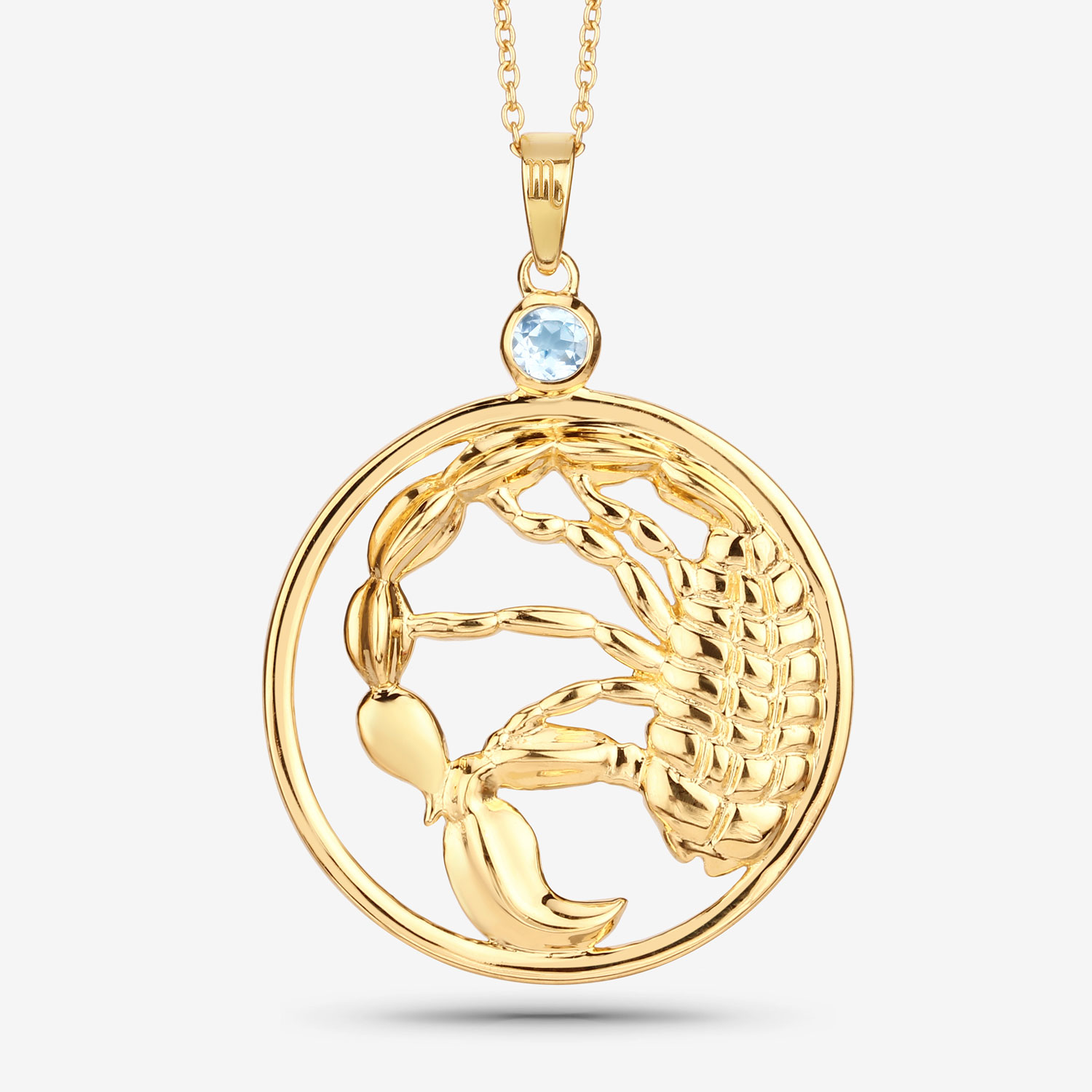 0.32 Carat Genuine Blue Topaz .925 Sterling Silver Pendant