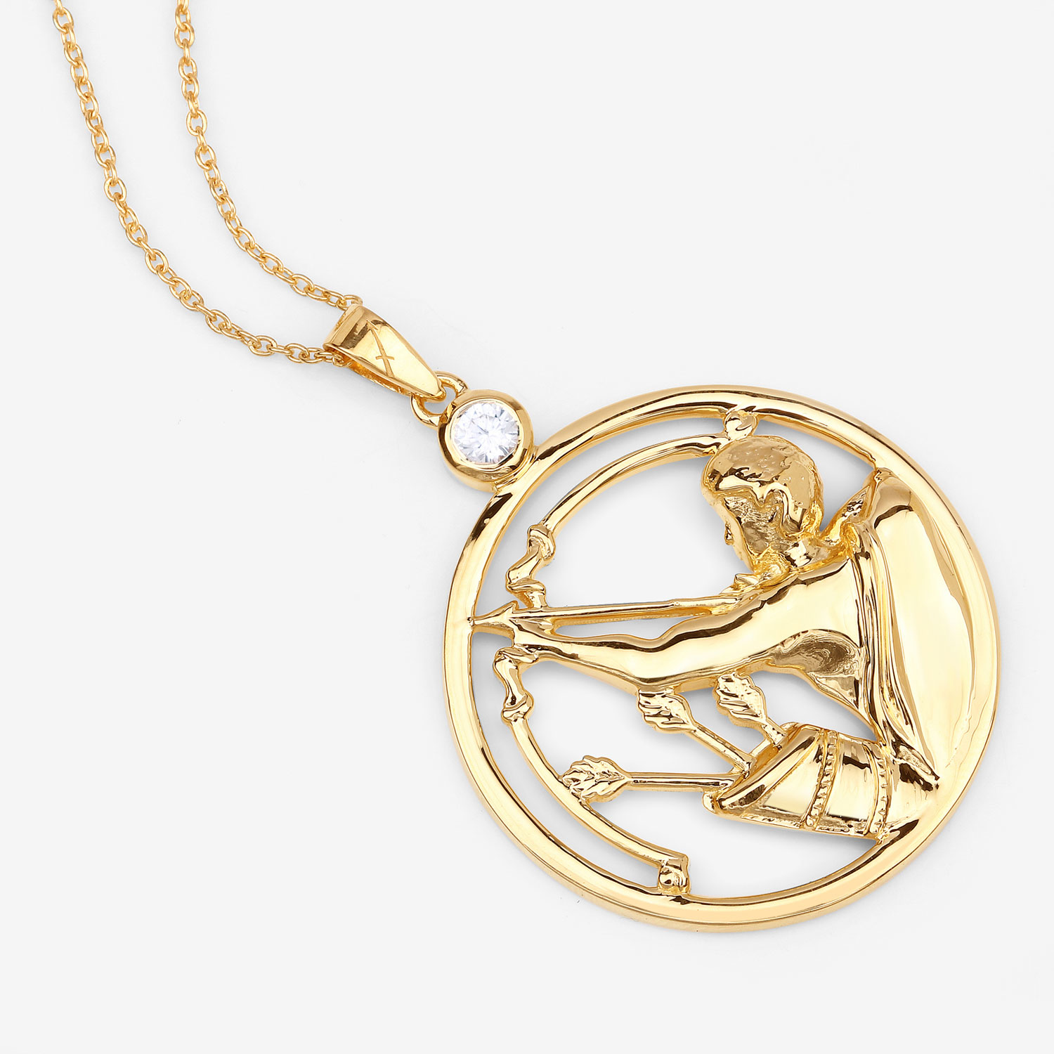 0.33 Carat Genuine White Zircon .925 Sterling Silver Pendant