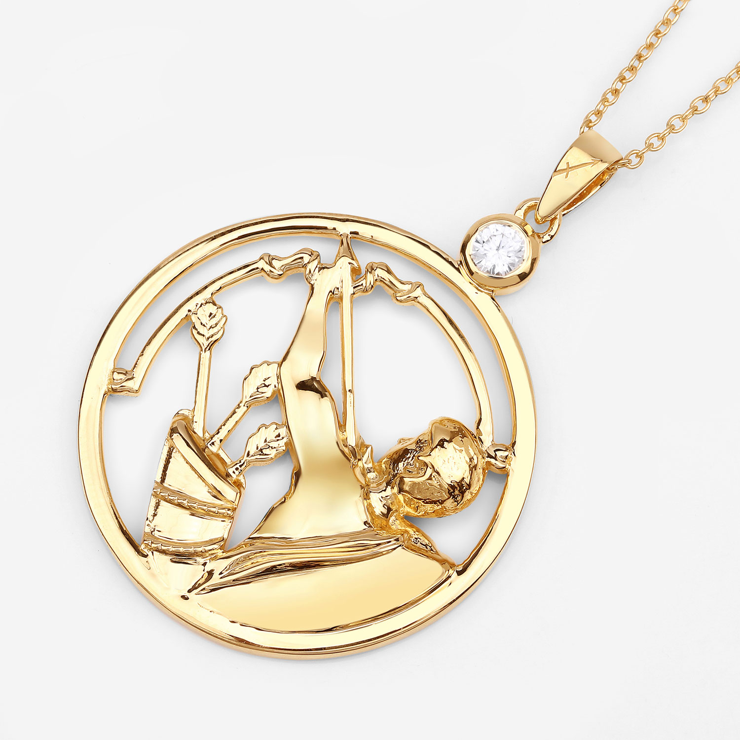 0.33 Carat Genuine White Zircon .925 Sterling Silver Pendant