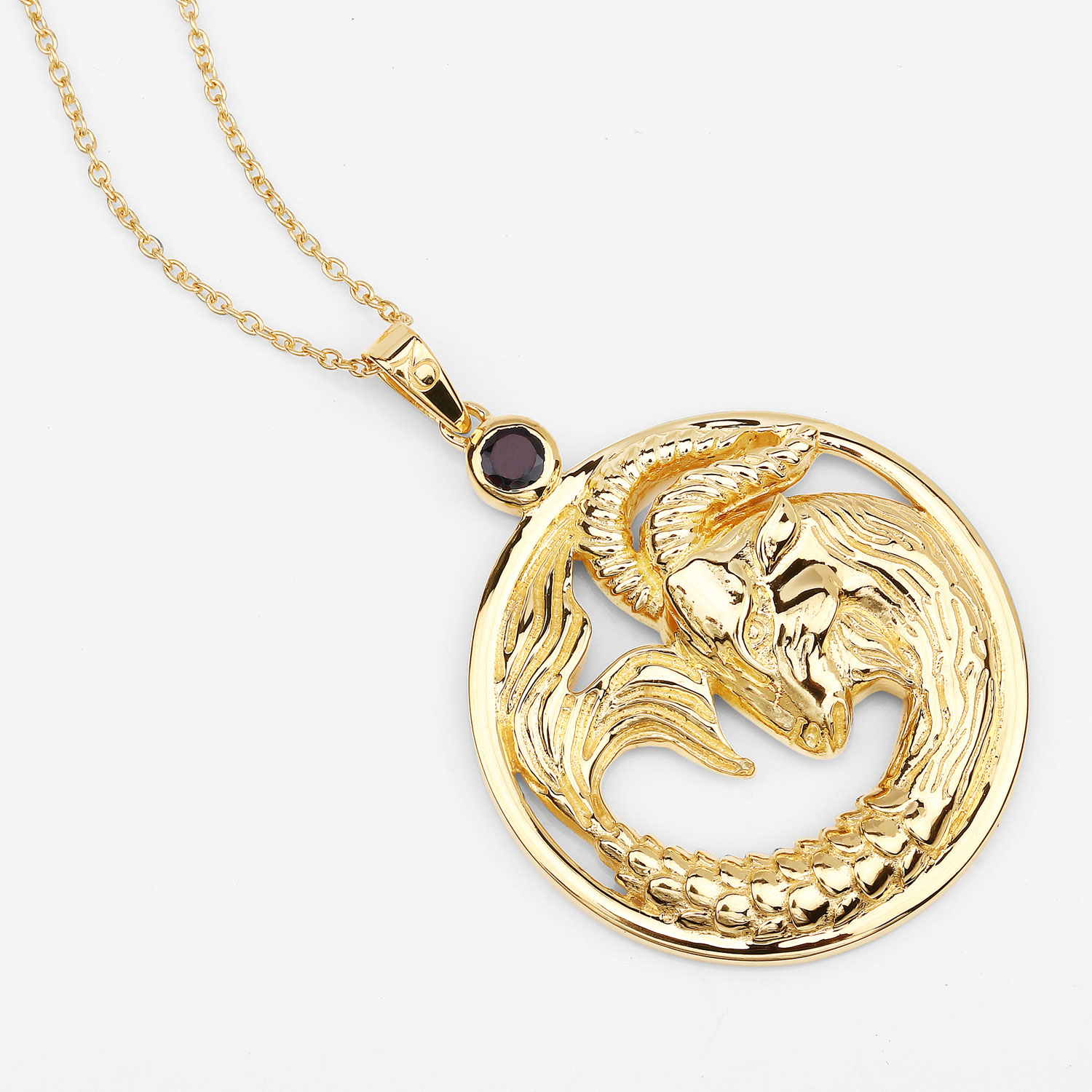 0.30 Carat Genuine Garnet .925 Sterling Silver Pendant