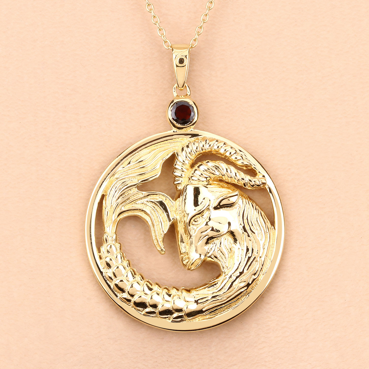 0.30 Carat Genuine Garnet .925 Sterling Silver Pendant