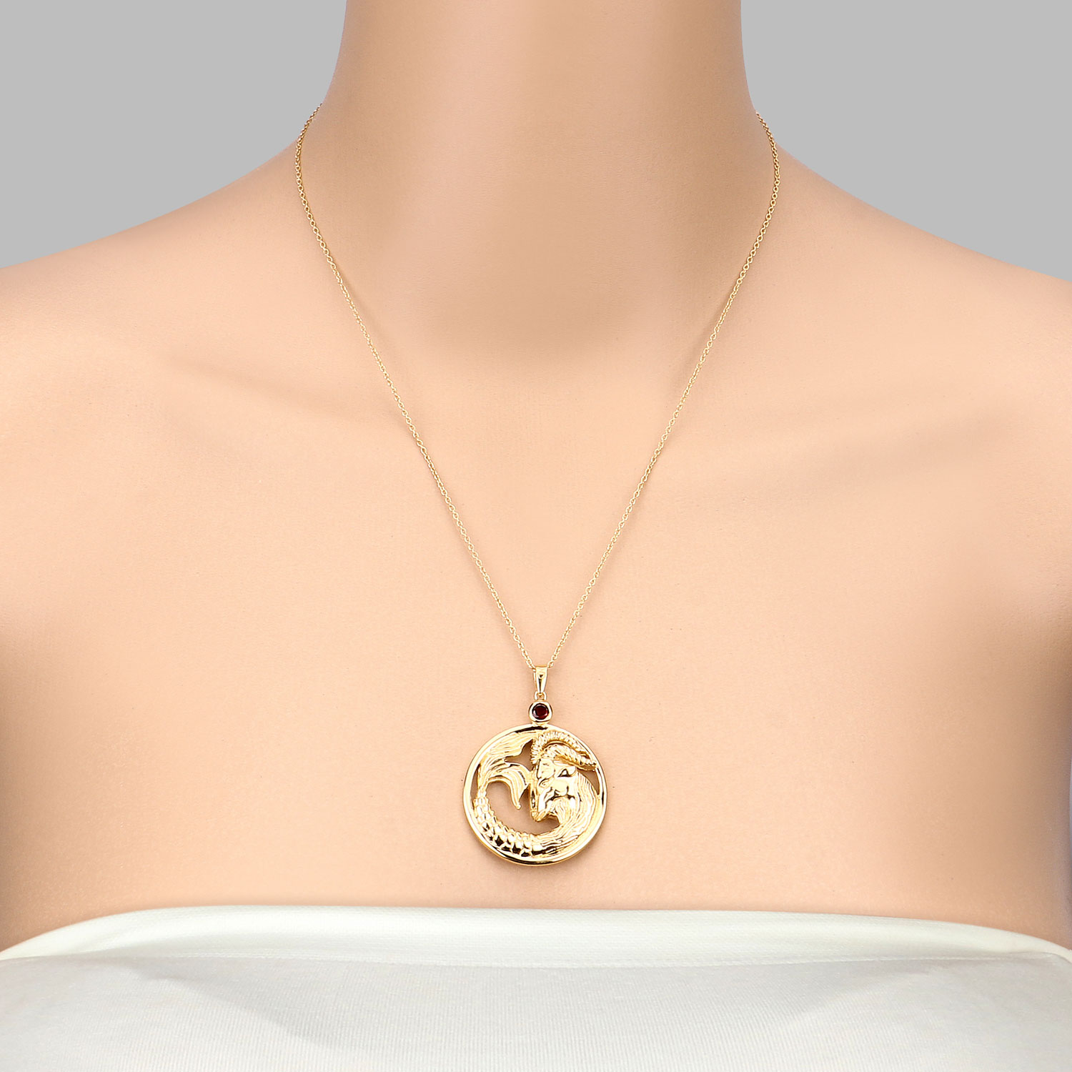 0.30 Carat Genuine Garnet .925 Sterling Silver Pendant