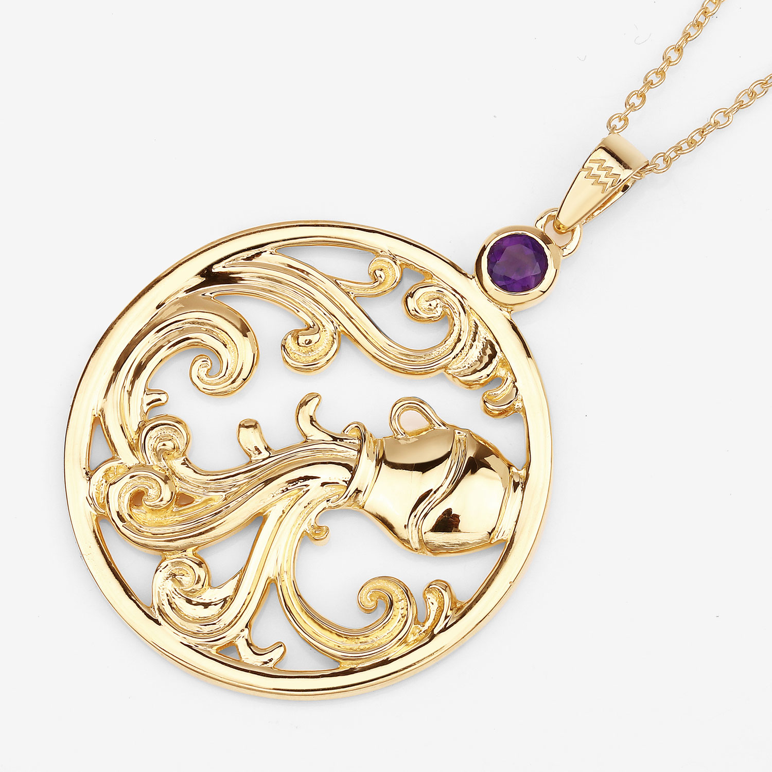 0.24 Carat Genuine Amethyst .925 Sterling Silver Pendant