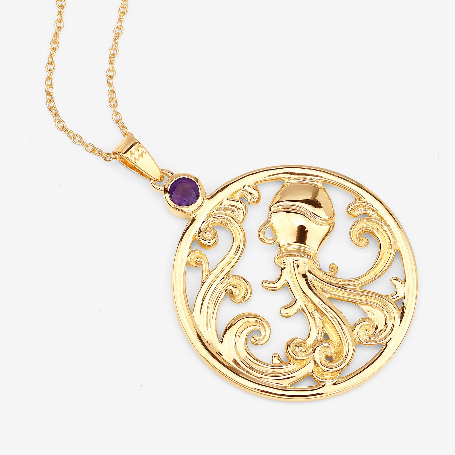 0.24 Carat Genuine Amethyst .925 Sterling Silver Pendant