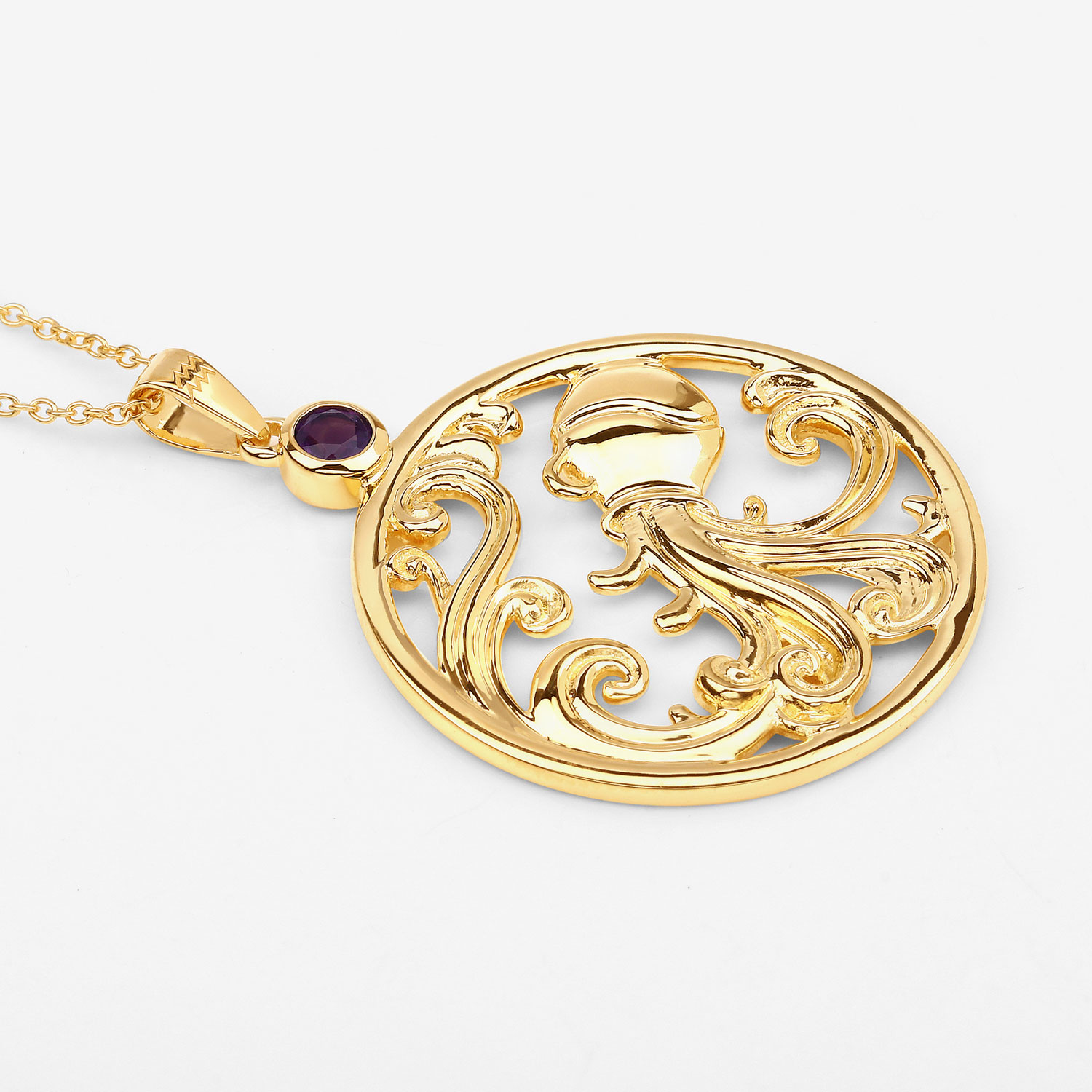 0.24 Carat Genuine Amethyst .925 Sterling Silver Pendant