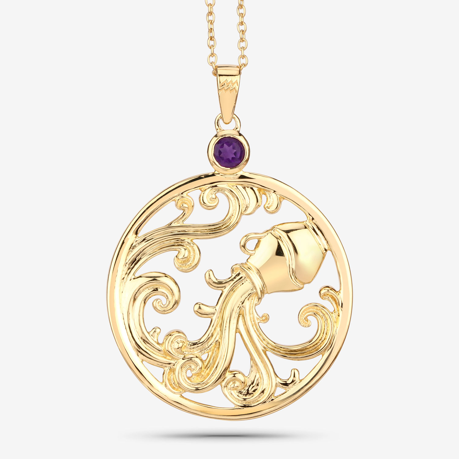 0.24 Carat Genuine Amethyst .925 Sterling Silver Pendant