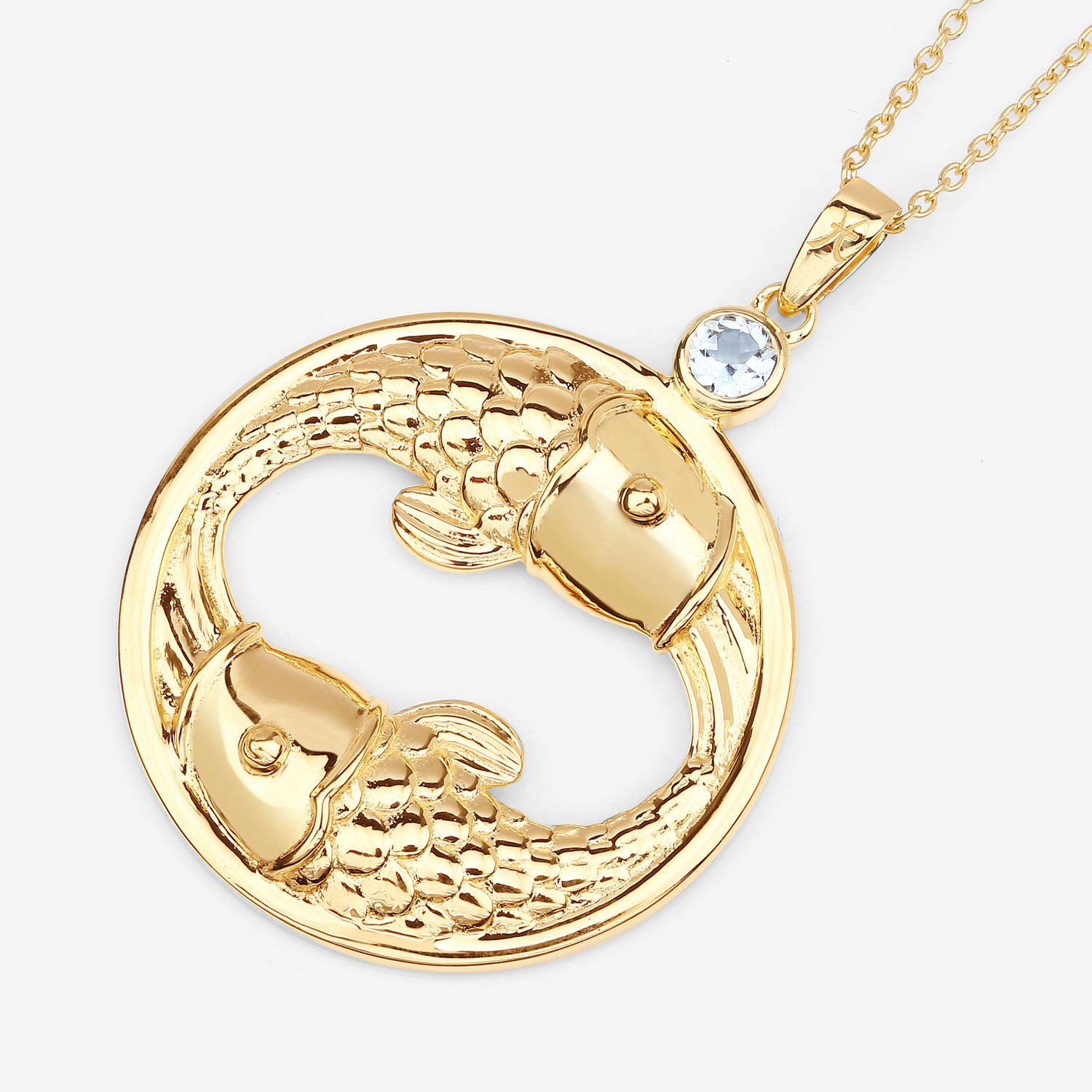 0.22 Carat Genuine Aquamarine .925 Sterling Silver Pendant