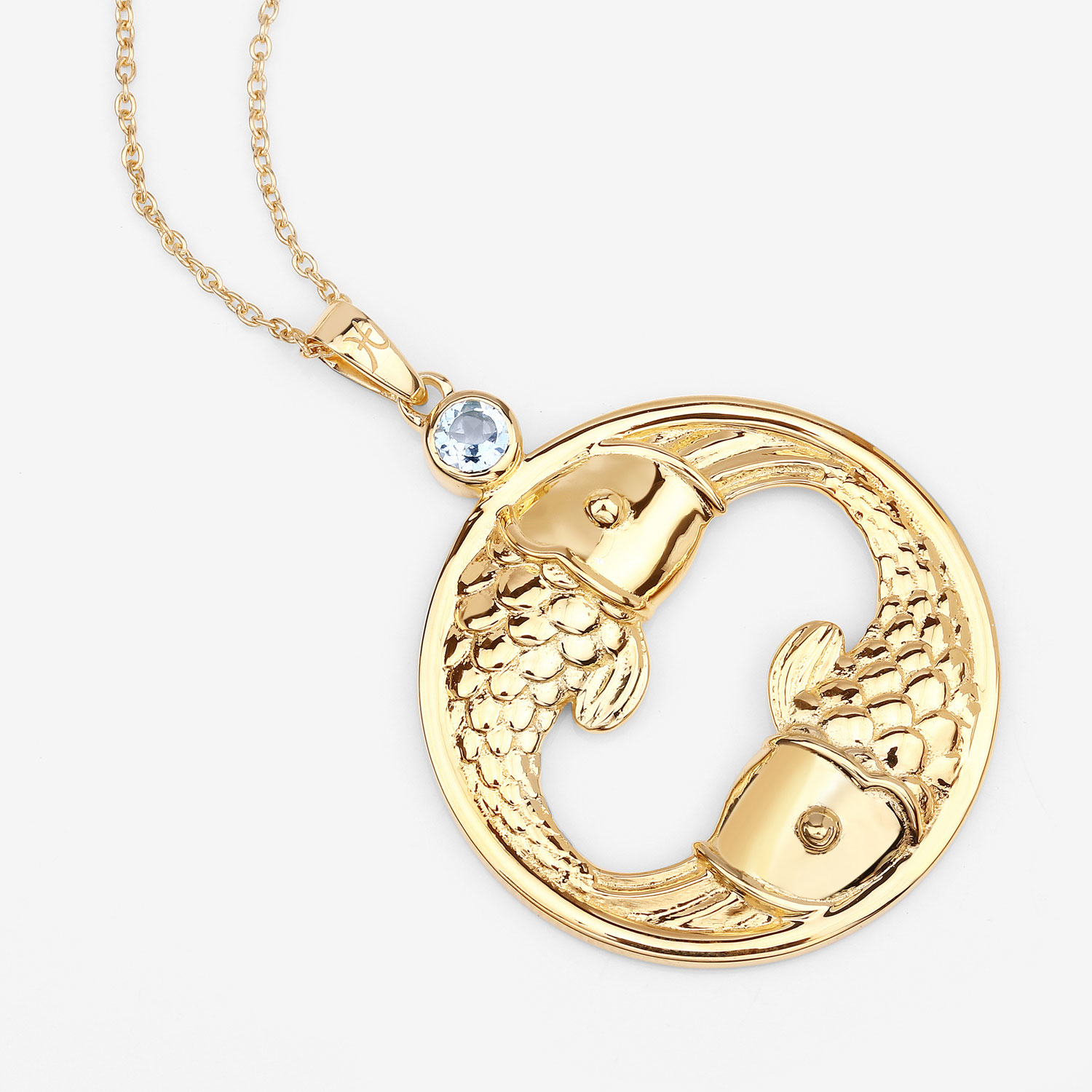 0.22 Carat Genuine Aquamarine .925 Sterling Silver Pendant