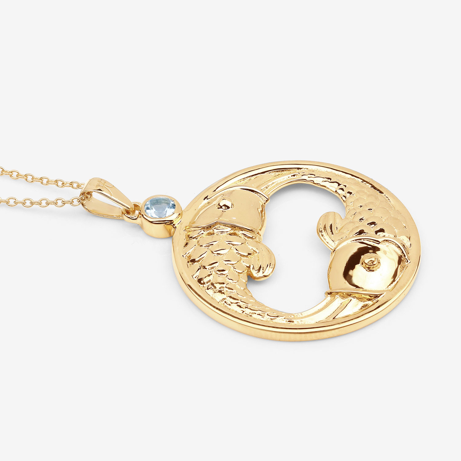 0.22 Carat Genuine Aquamarine .925 Sterling Silver Pendant