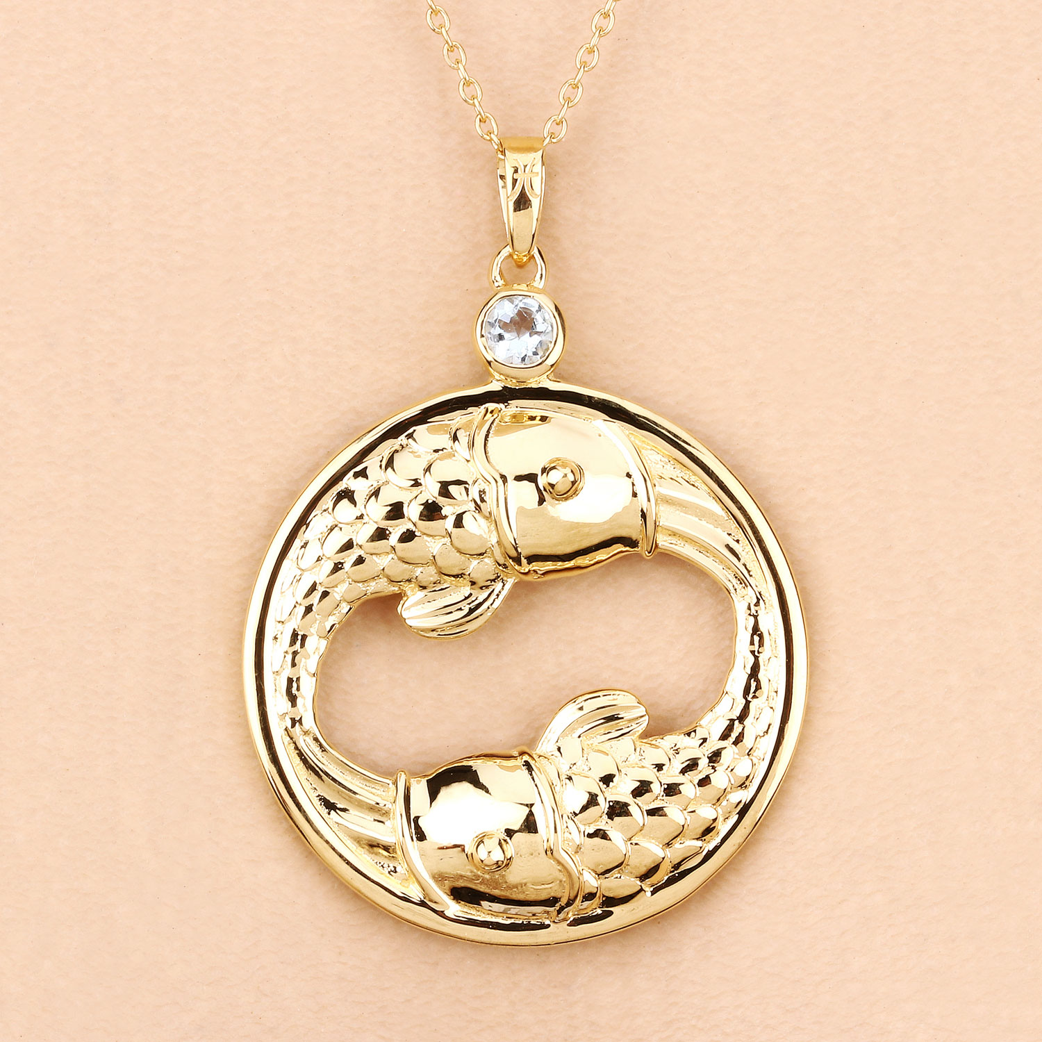 0.22 Carat Genuine Aquamarine .925 Sterling Silver Pendant