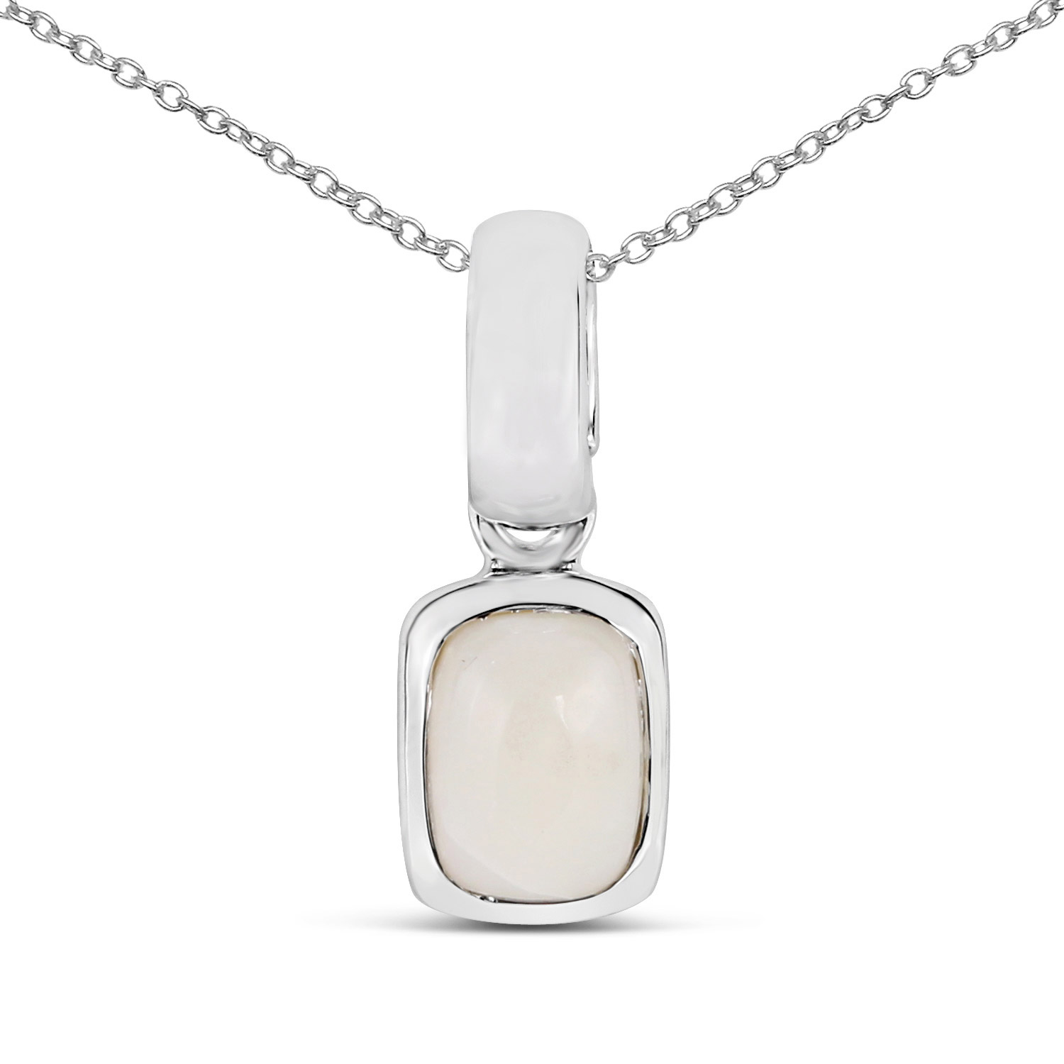 0.65 Carat Genuine Opal .925 Sterling Silver Pendant