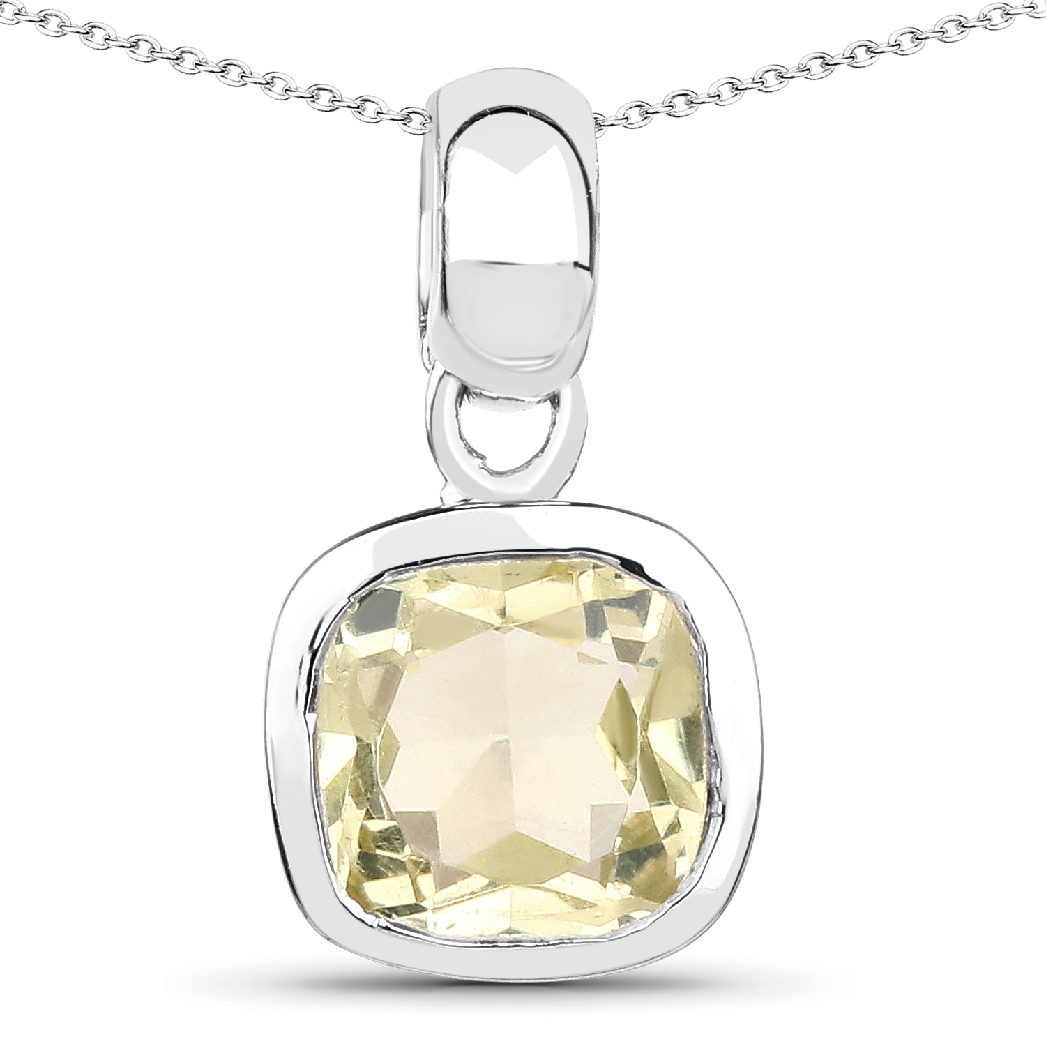 1.30 Carat Genuine Lemon Topaz .925 Sterling Silver Pendant