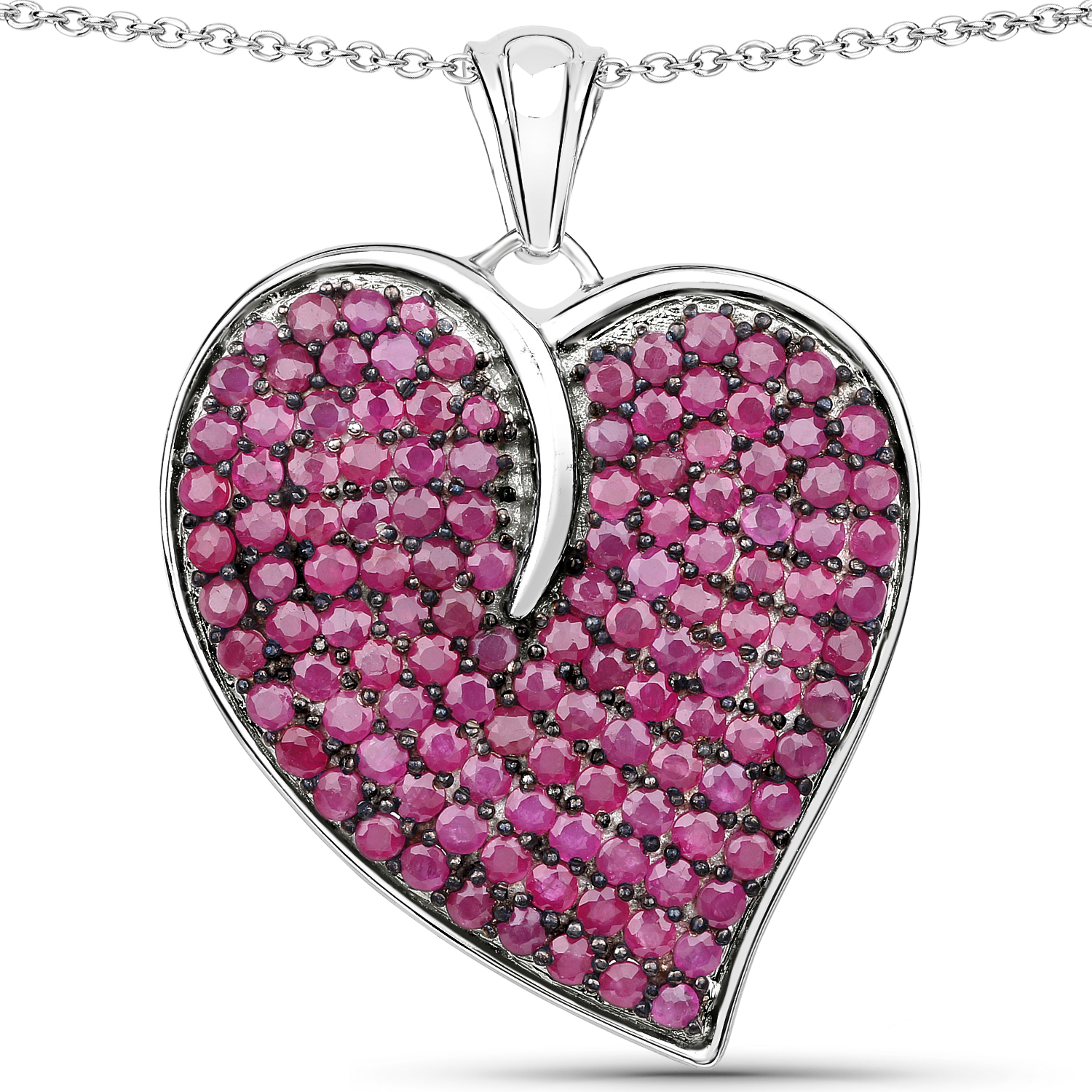 4.98 Carat Genuine Ruby .925 Sterling Silver Pendant