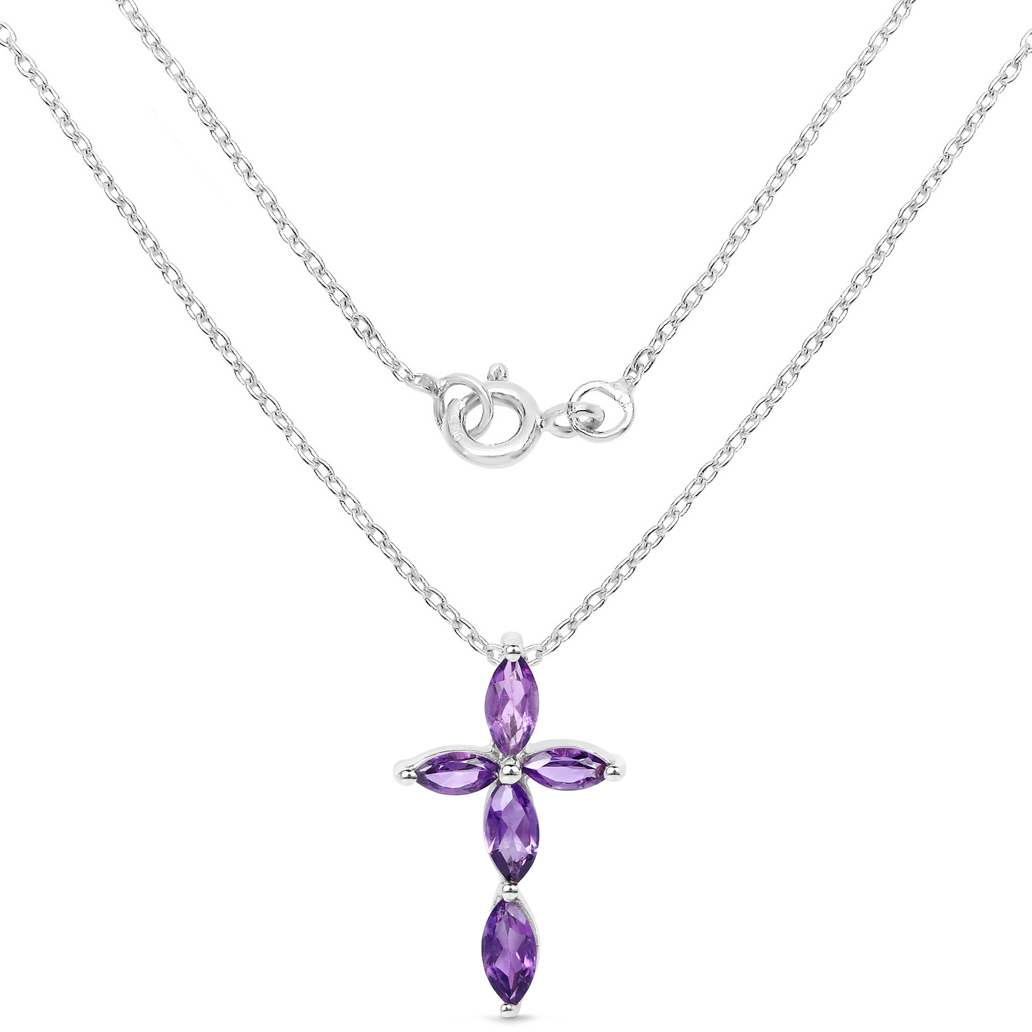 0.99 Carat Genuine Amethyst .925 Sterling Silver Pendant