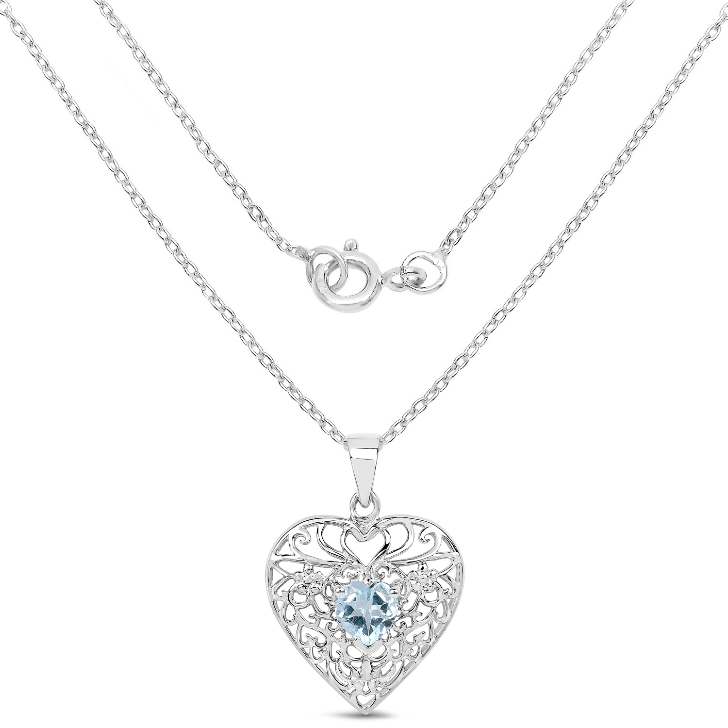 0.80 Carat Genuine Blue Topaz .925 Sterling Silver Pendant