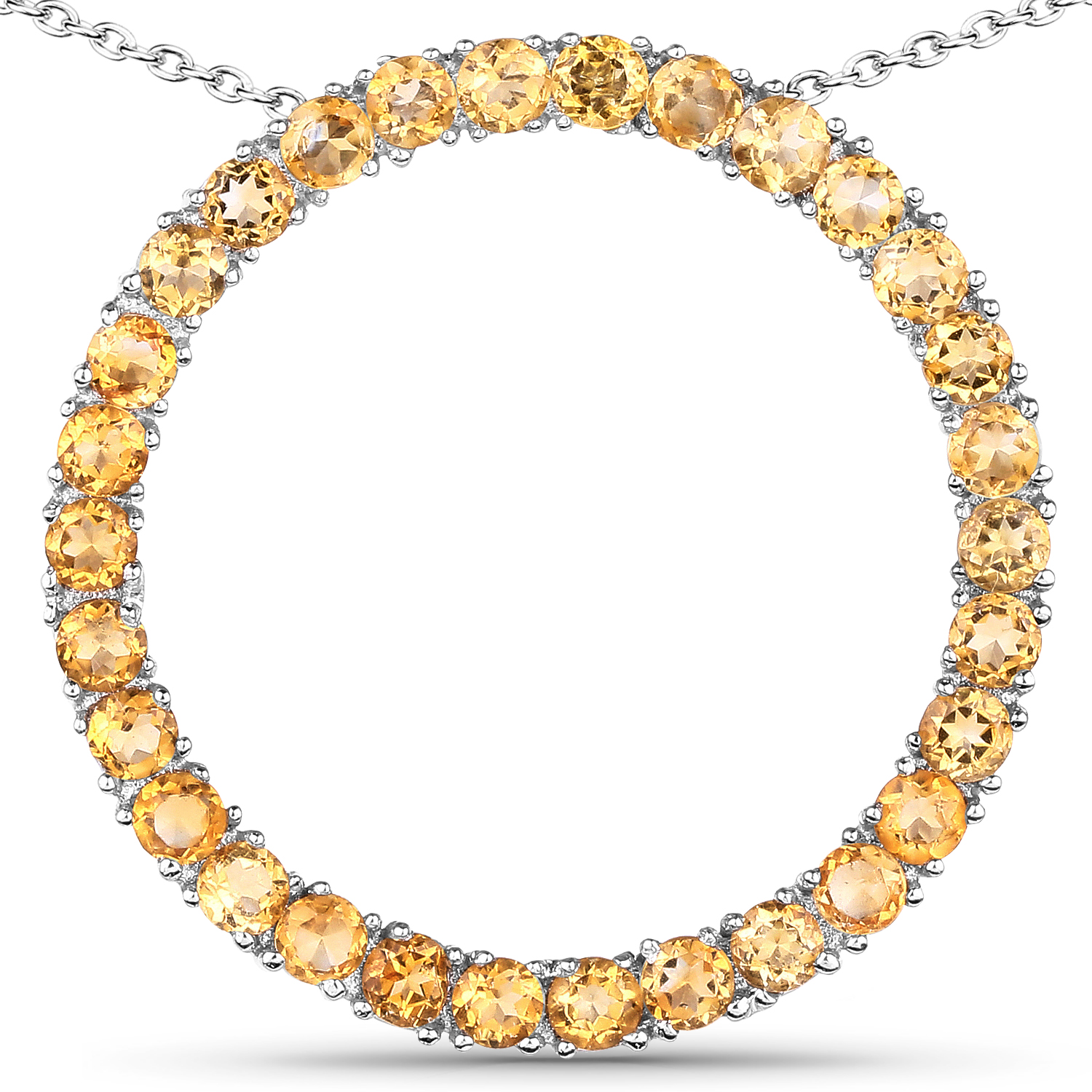 3.00 Carat Genuine Citrine .925 Sterling Silver Pendant