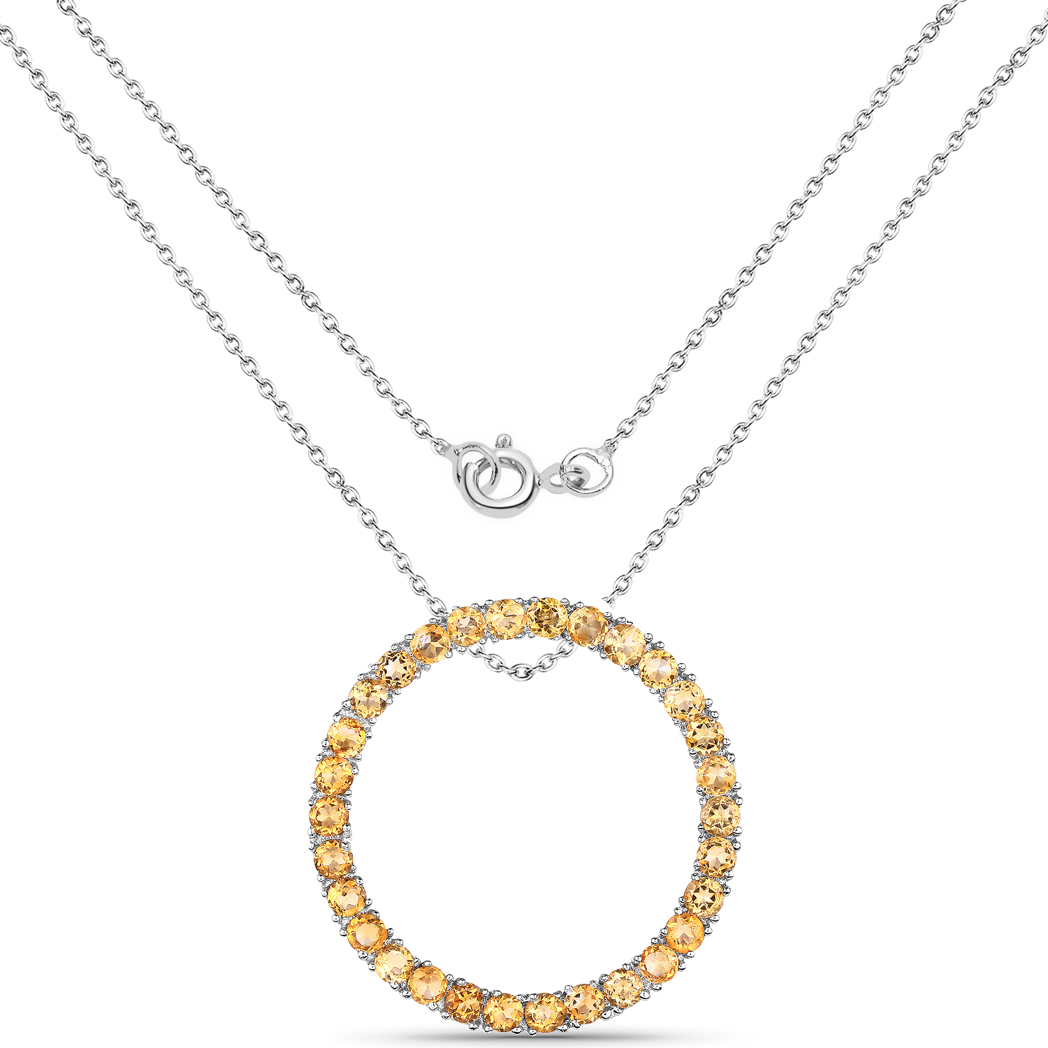 3.00 Carat Genuine Citrine .925 Sterling Silver Pendant