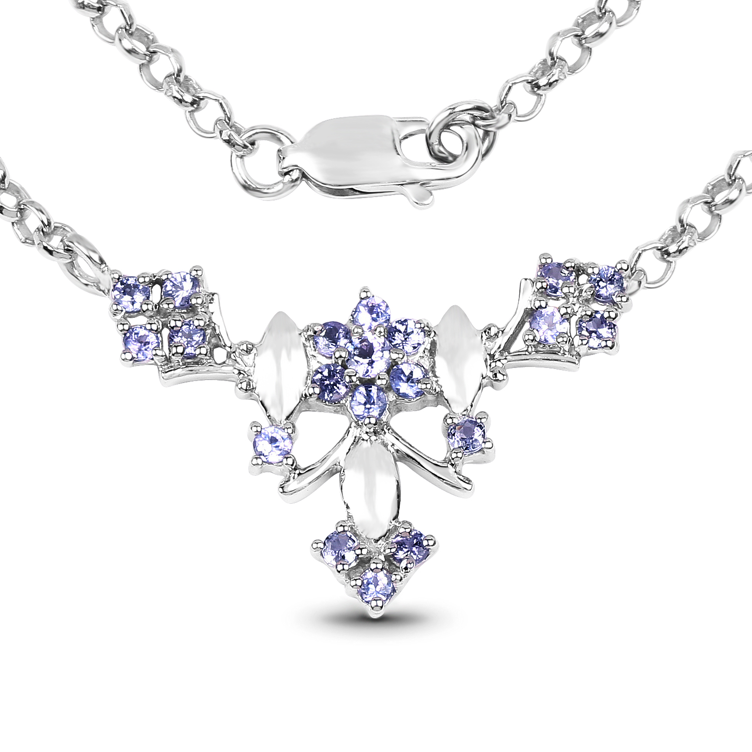 0.74 Carat Genuine Tanzanite .925 Sterling Silver Pendant