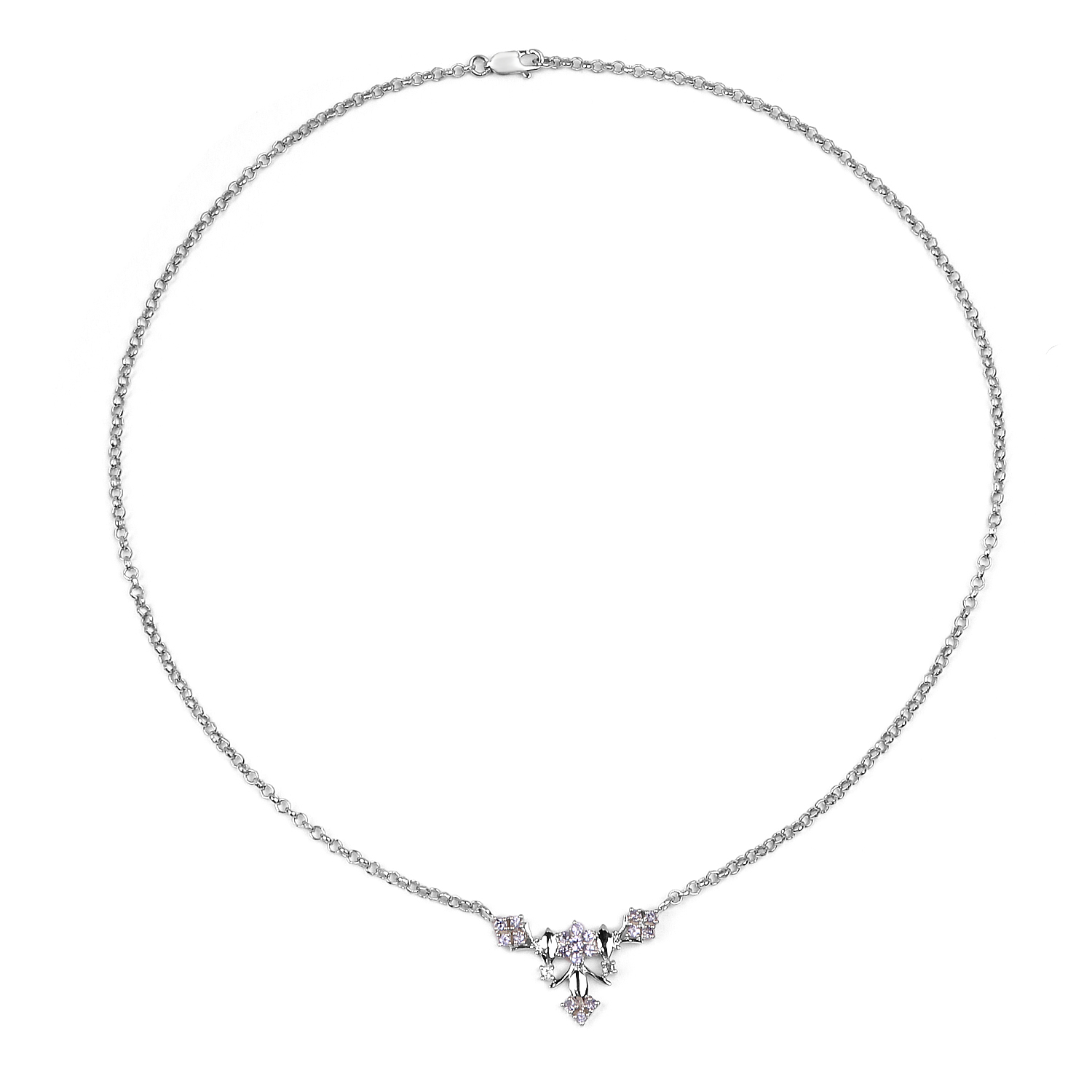 0.74 Carat Genuine Tanzanite .925 Sterling Silver Pendant