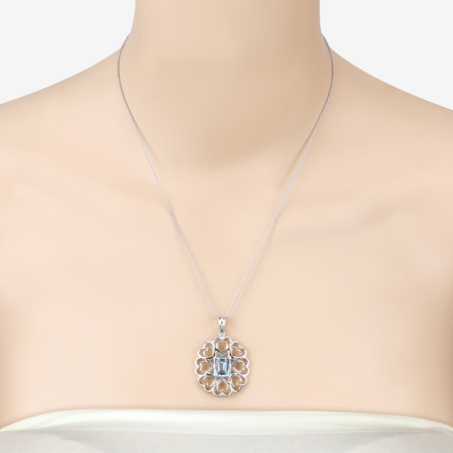 2.60 Carat Genuine Blue Topaz .925 Sterling Silver Pendant