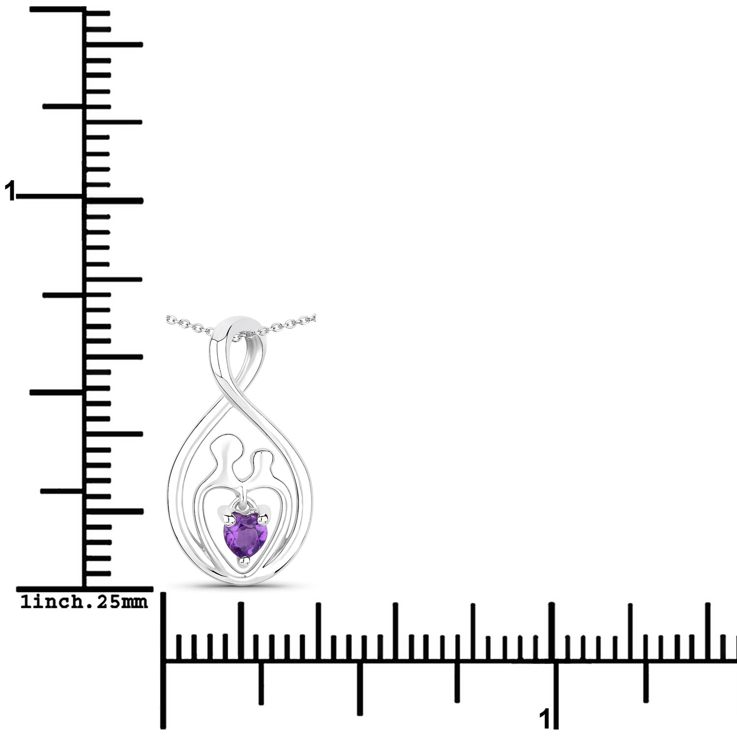 0.15 Carat Genuine Amethyst .925 Sterling Silver Pendant