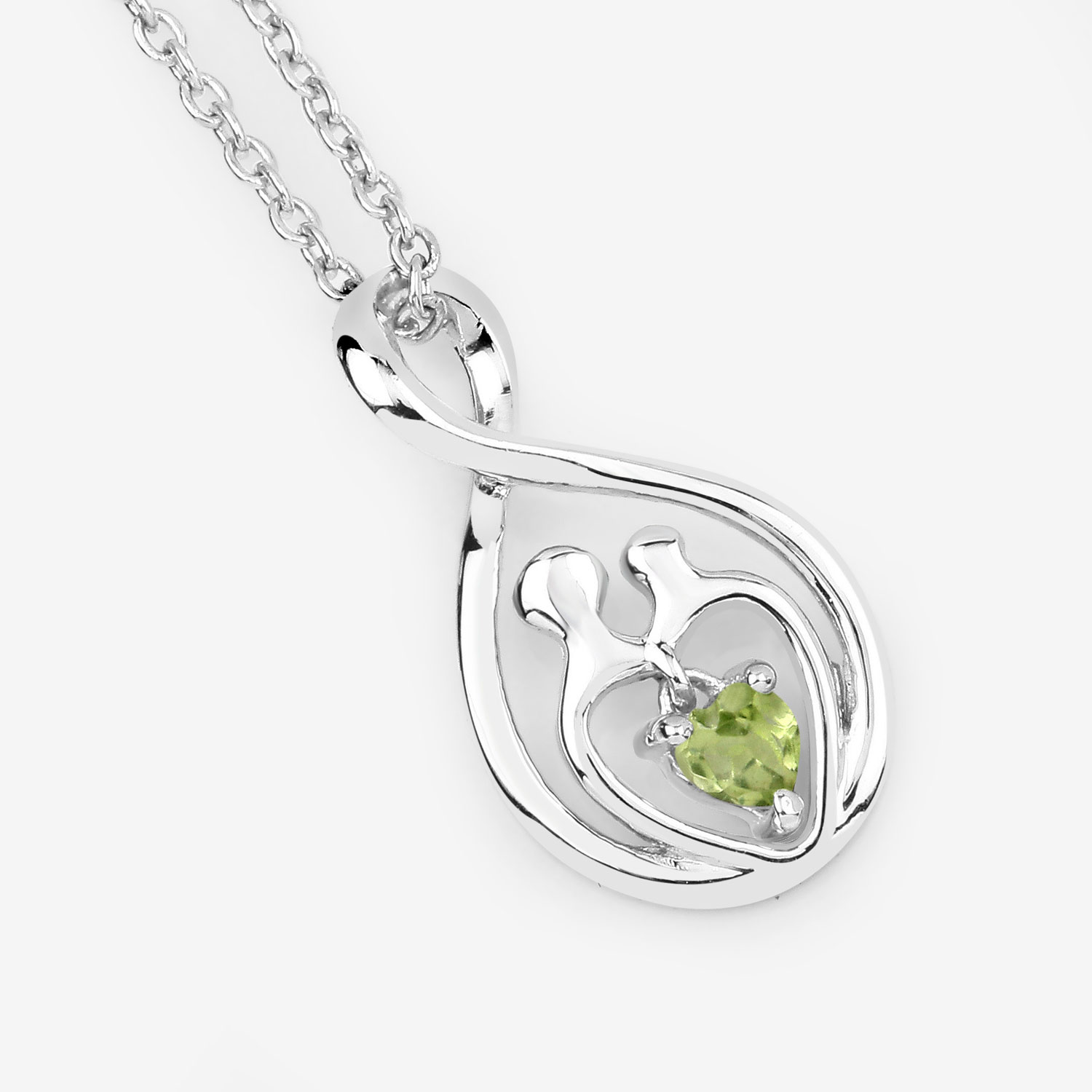 0.15 Carat Genuine Peridot .925 Sterling Silver Pendant