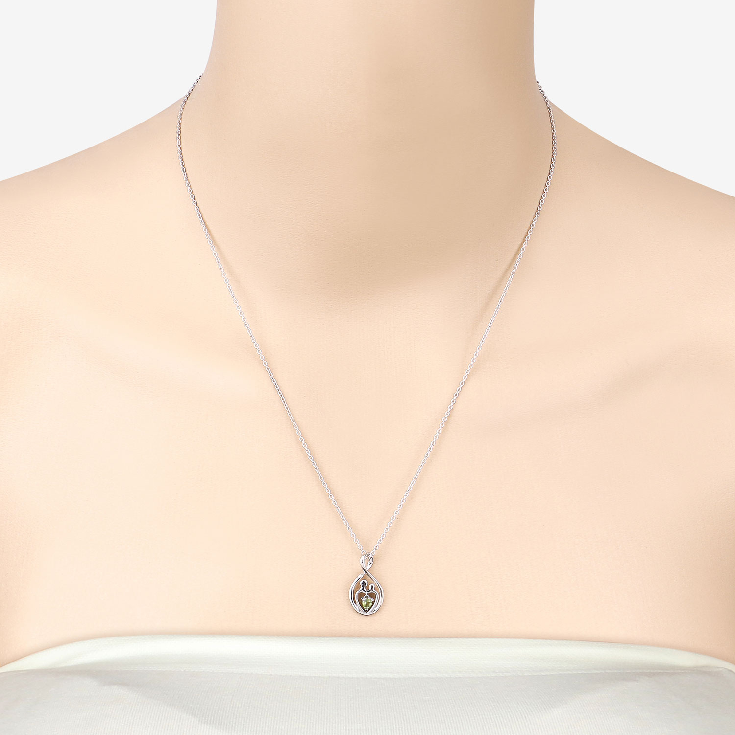 0.15 Carat Genuine Peridot .925 Sterling Silver Pendant