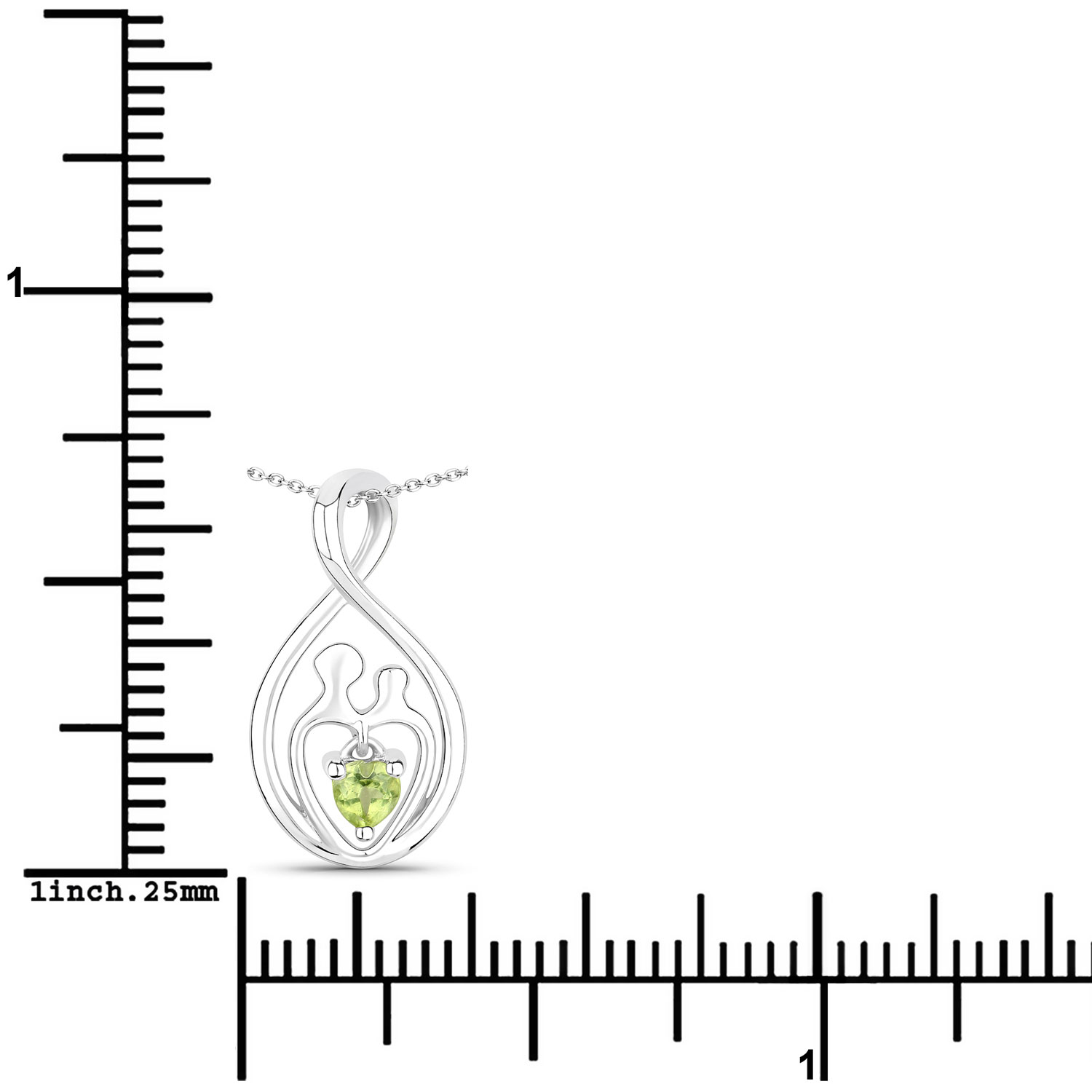 0.15 Carat Genuine Peridot .925 Sterling Silver Pendant