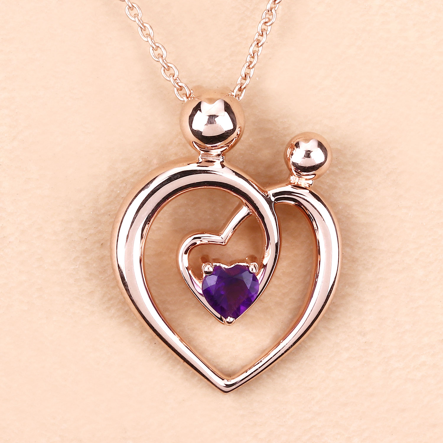 0.25 Carat Genuine Amethyst .925 Sterling Silver Pendant