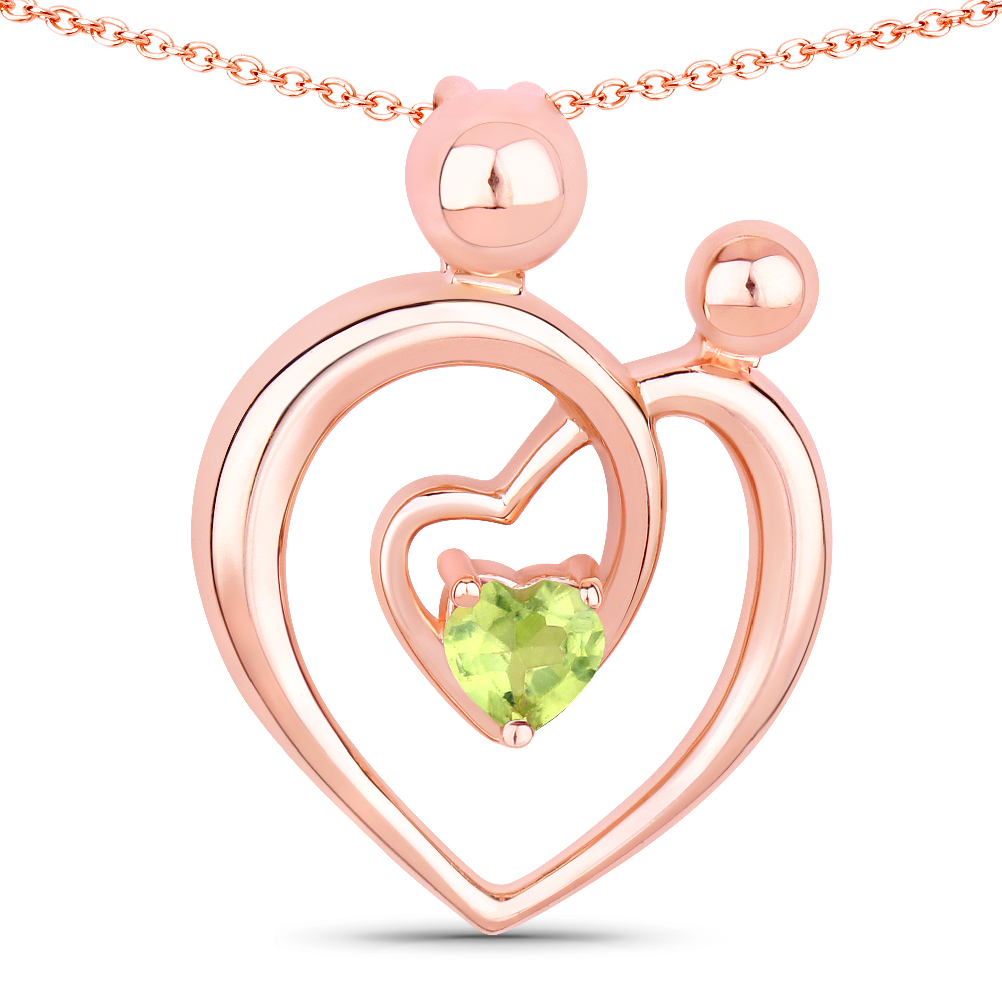 0.25 Carat Genuine Peridot .925 Sterling Silver Pendant