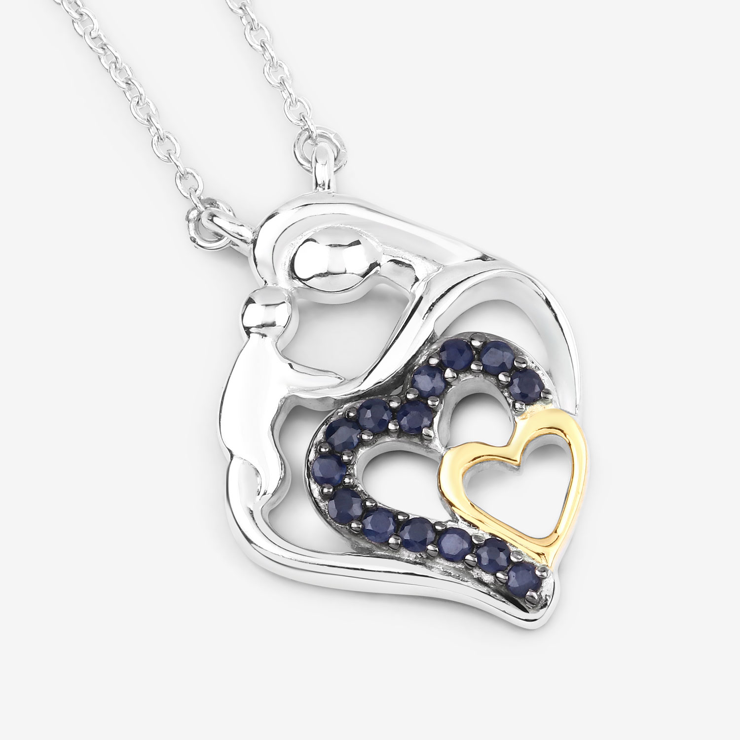 0.28 Carat Genuine Blue Sapphire .925 Sterling Silver Pendant