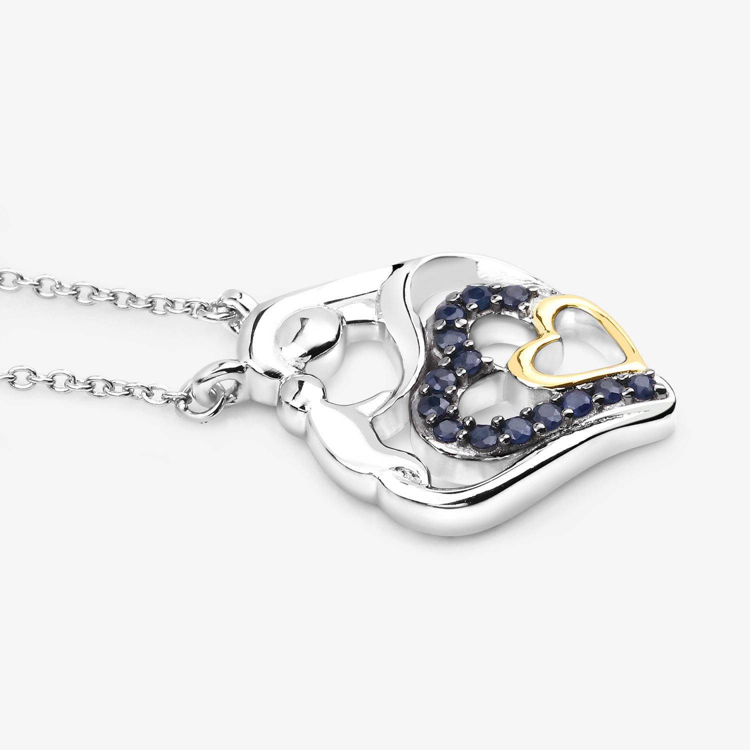 0.28 Carat Genuine Blue Sapphire .925 Sterling Silver Pendant