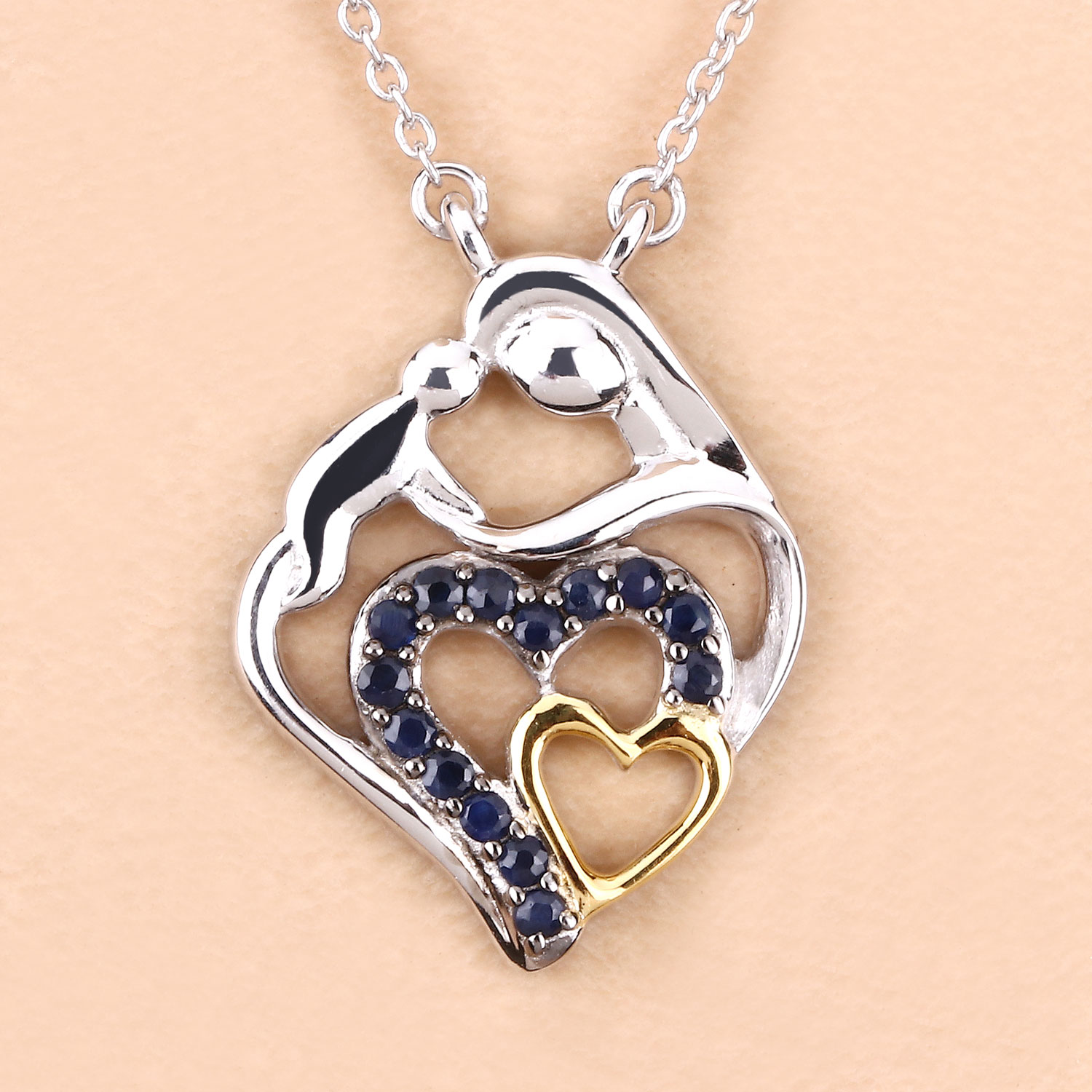 0.28 Carat Genuine Blue Sapphire .925 Sterling Silver Pendant