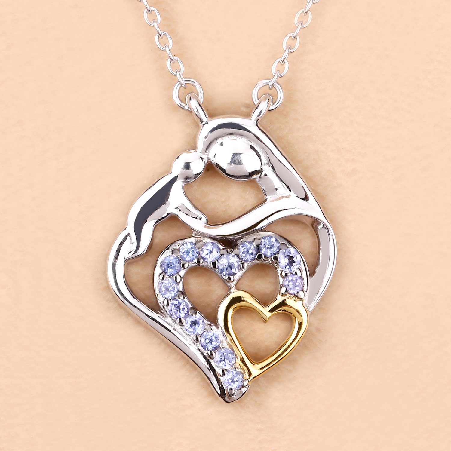 0.28 Carat Genuine Tanzanite .925 Sterling Silver Pendant